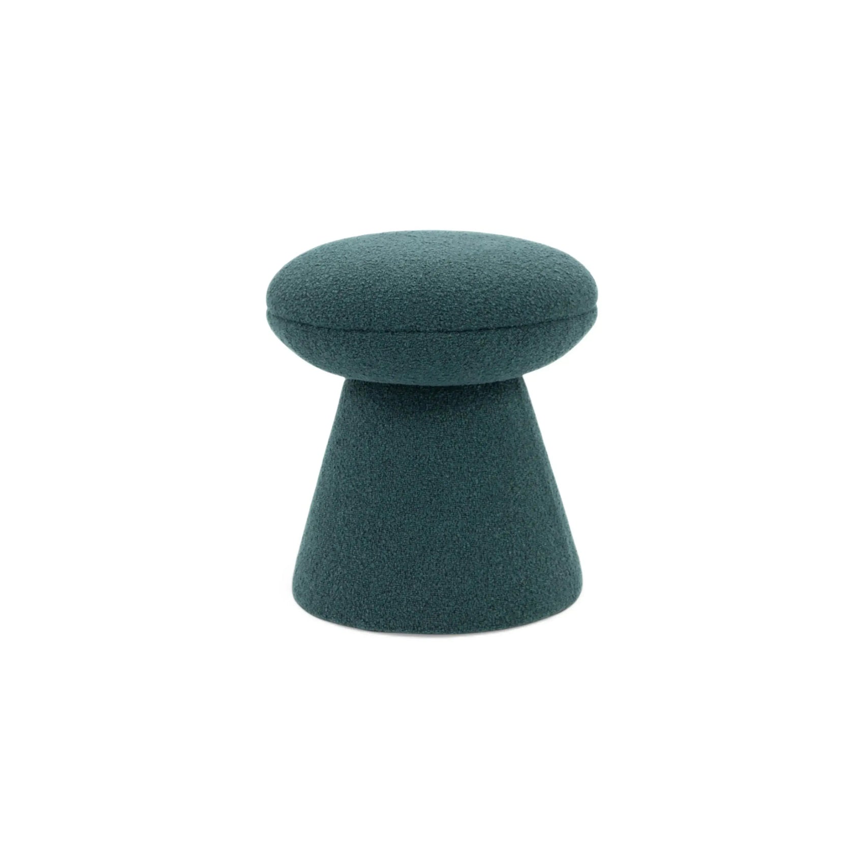Puff Totem – puff decorativo com base cônica em revestimento bouclé
