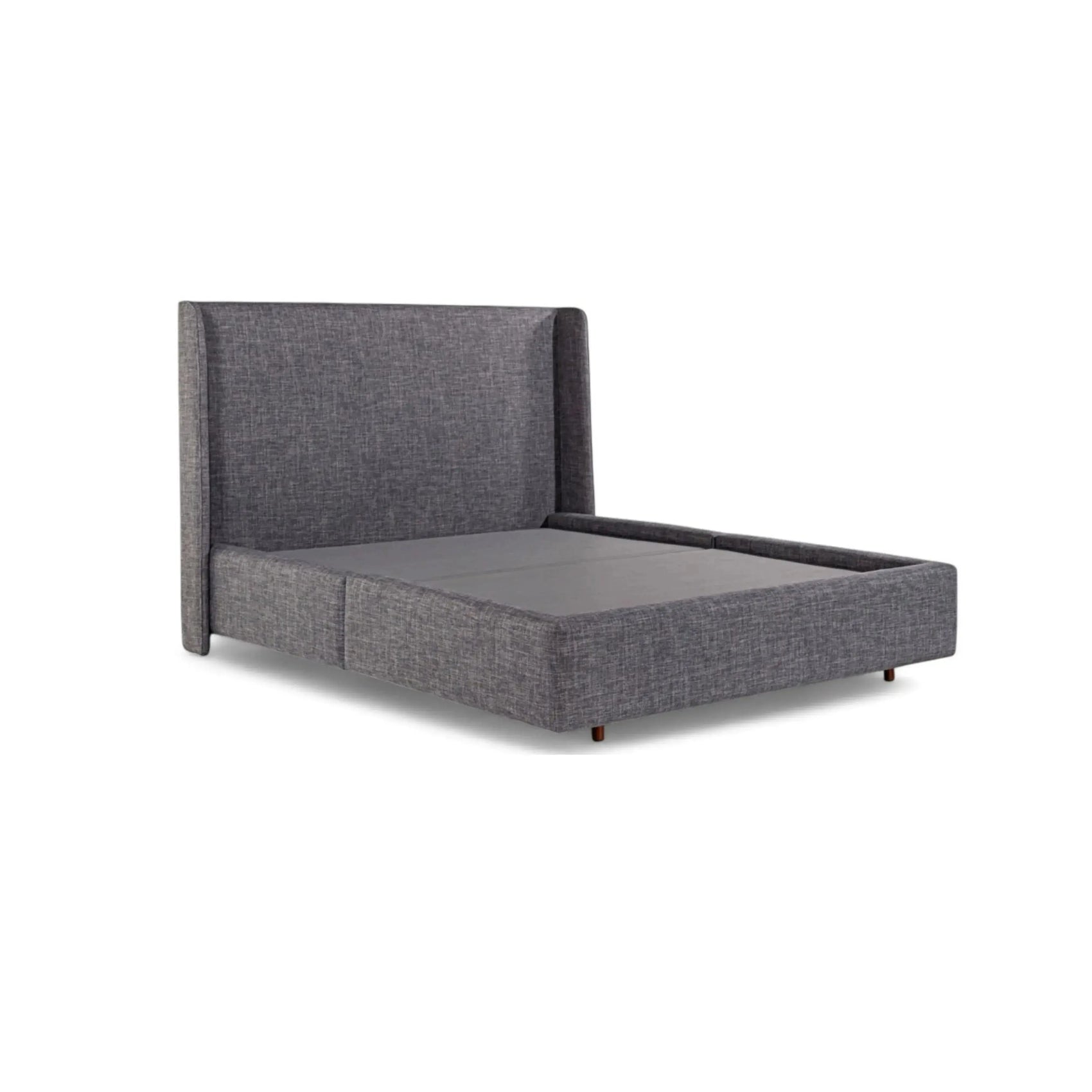 Cama Alvore – cama estofada de design delicado com proporções equilibradas em linho ou bouclé