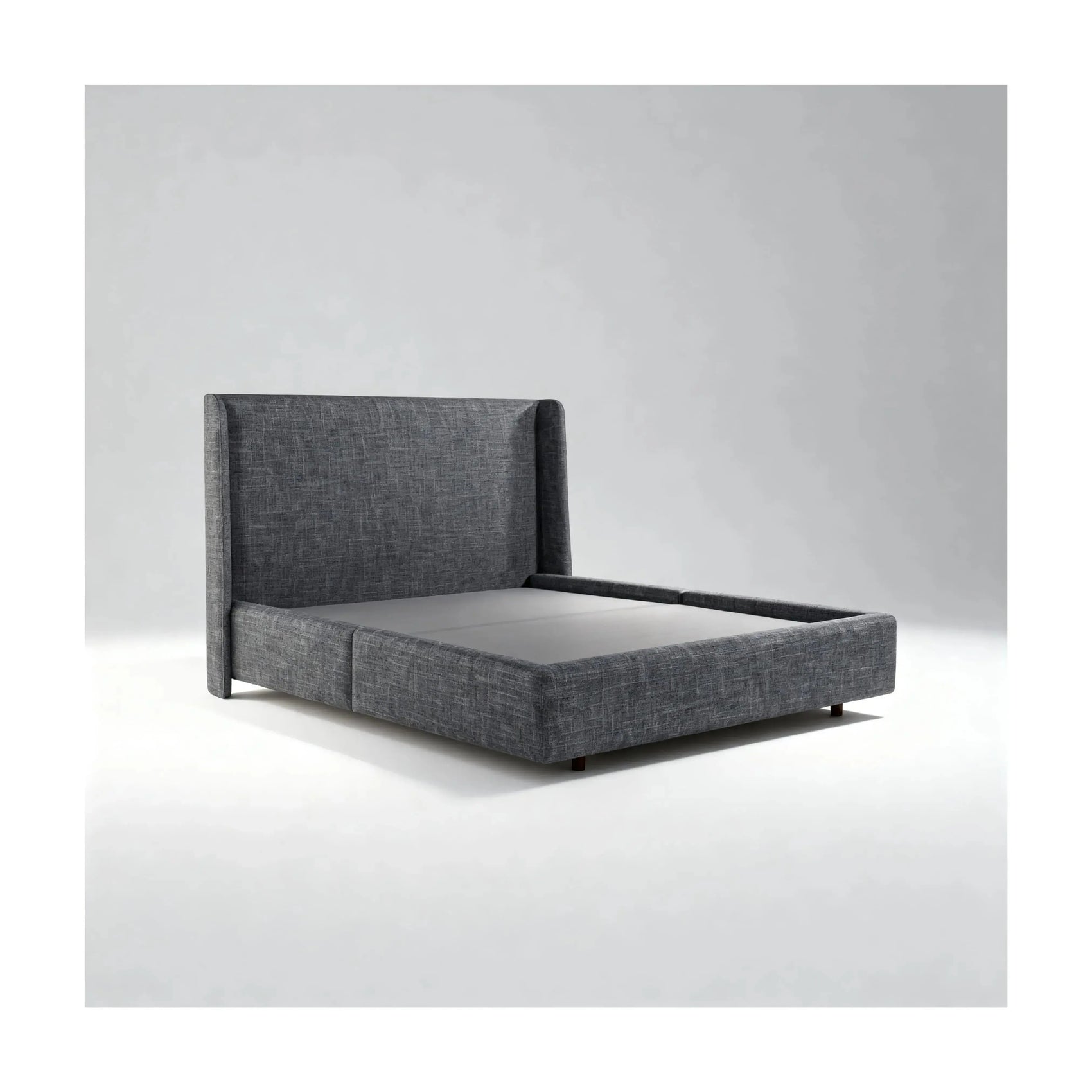 Cama Alvore – cama estofada de design delicado com proporções equilibradas em linho ou bouclé