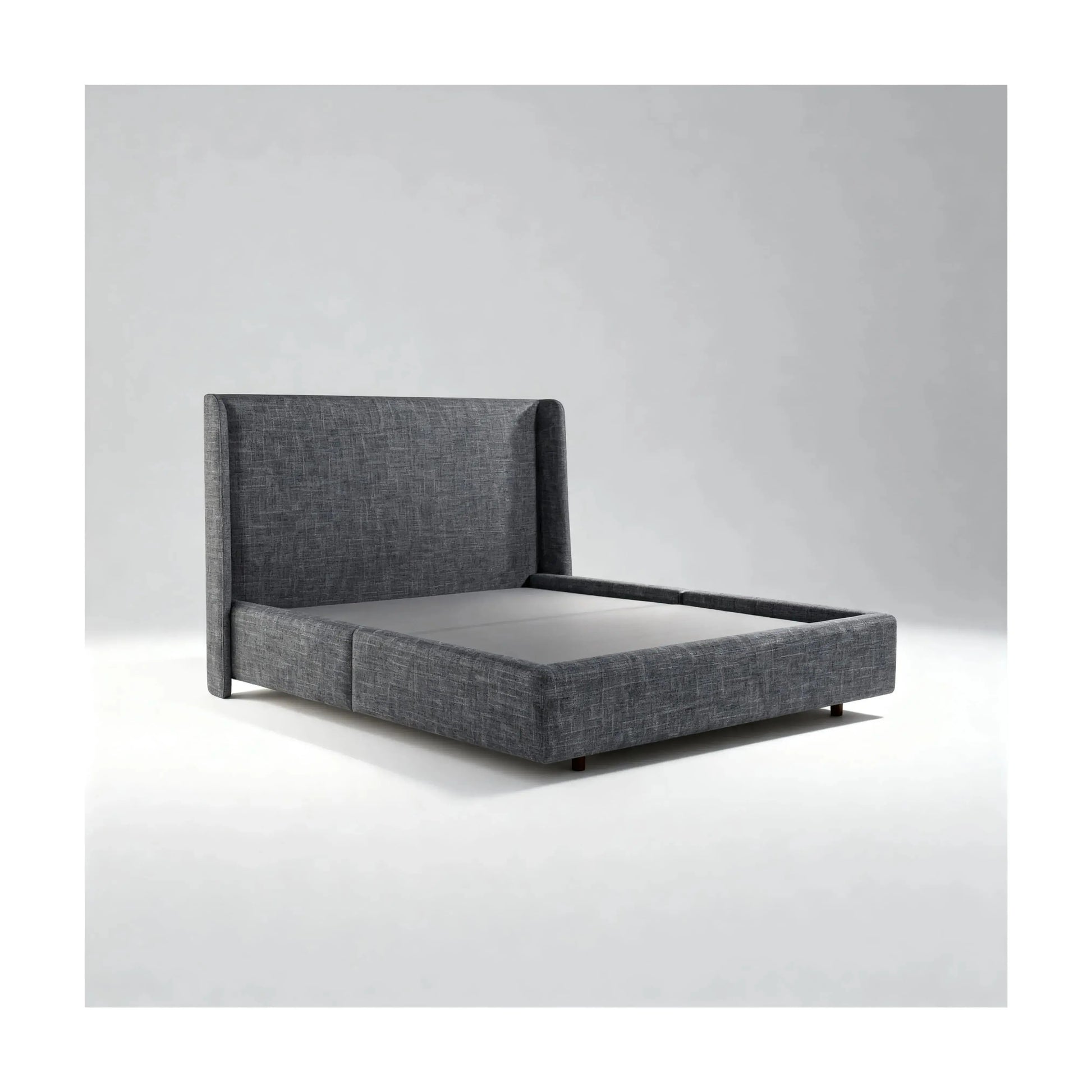 Cama Alvore – cama estofada de design delicado com proporções equilibradas em linho ou bouclé