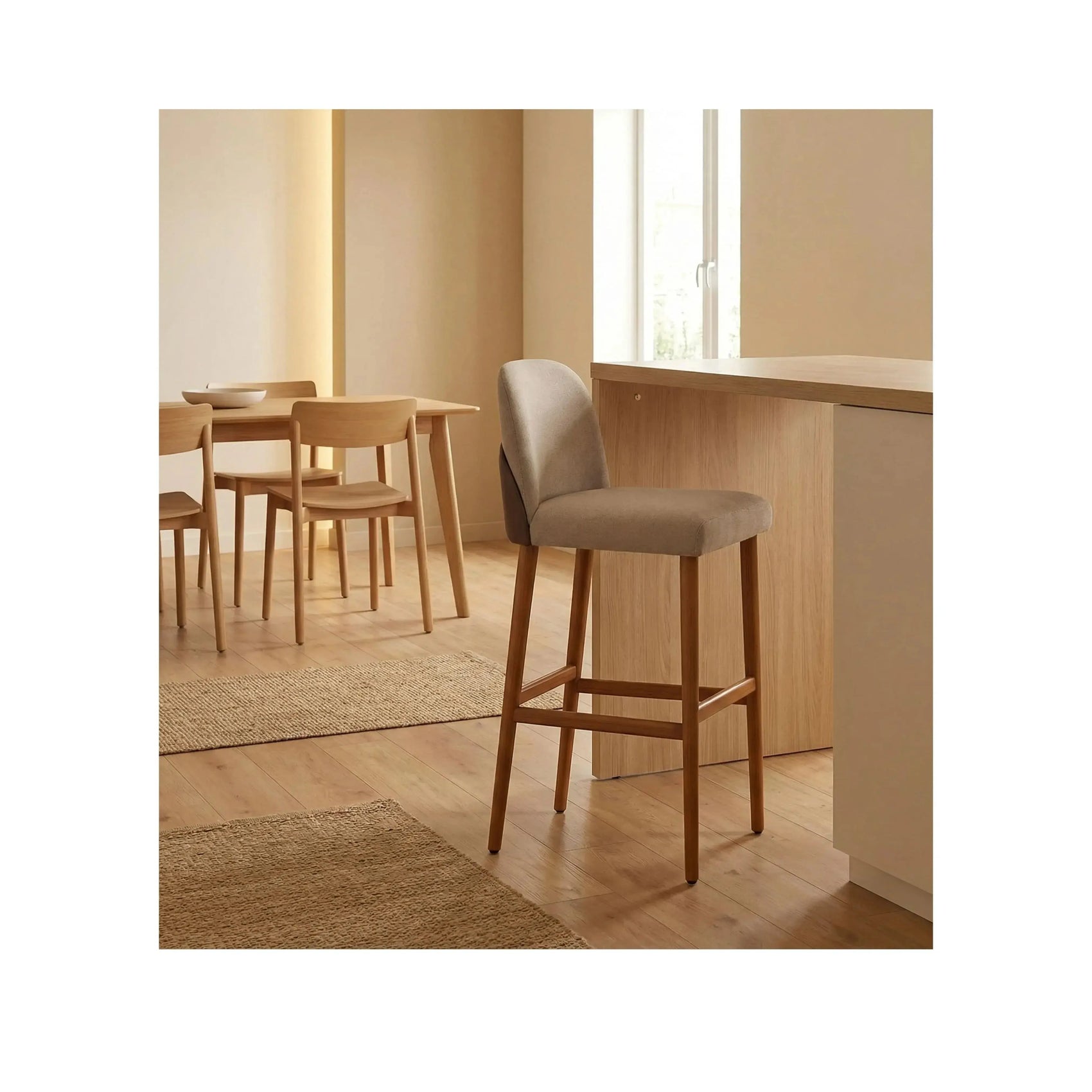 Banqueta Anya – banqueta elegante com design contemporâneo para mesa alta