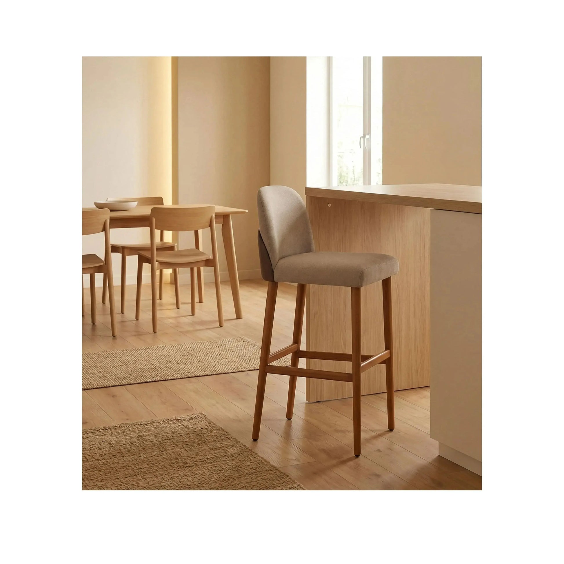Banqueta Anya – banqueta elegante com design contemporâneo para mesa alta