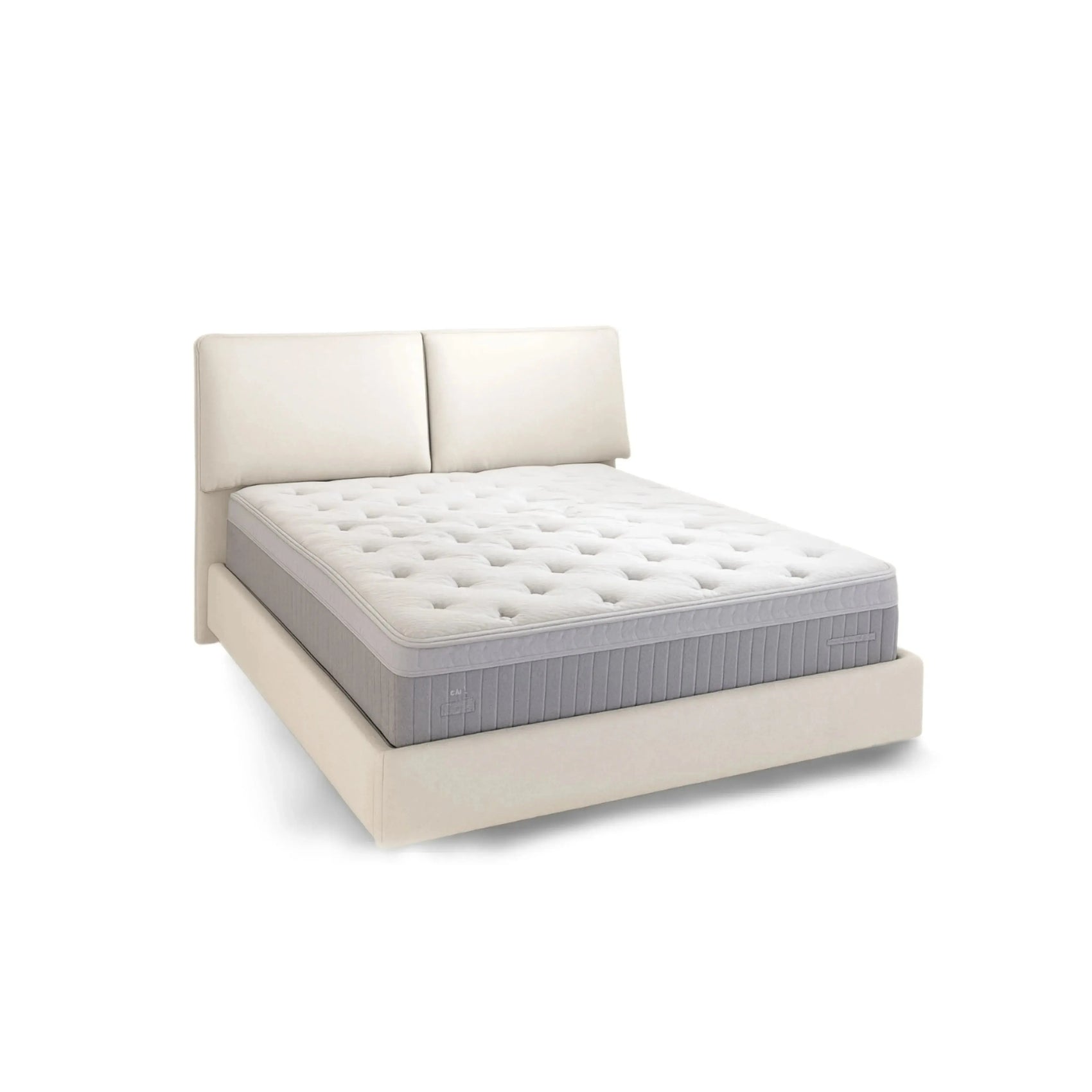 Cama Apollo em madeira maciça com cabeceira alta e design clean moderno