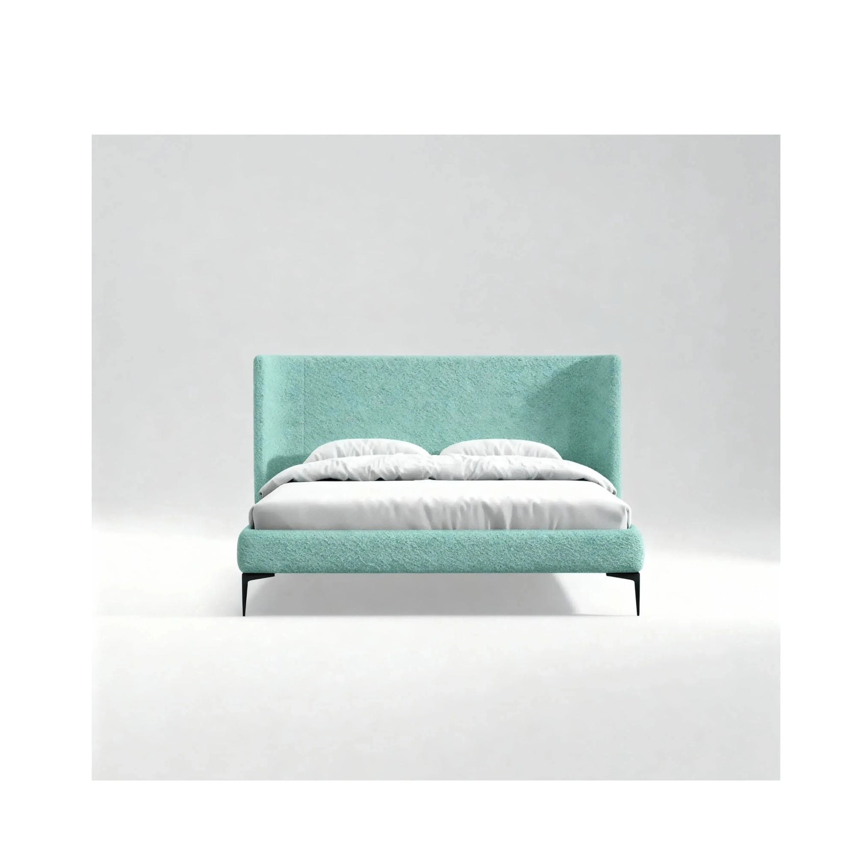 Cama Arabella – cama estofada com cabeceira curva contemporânea e design arrojado