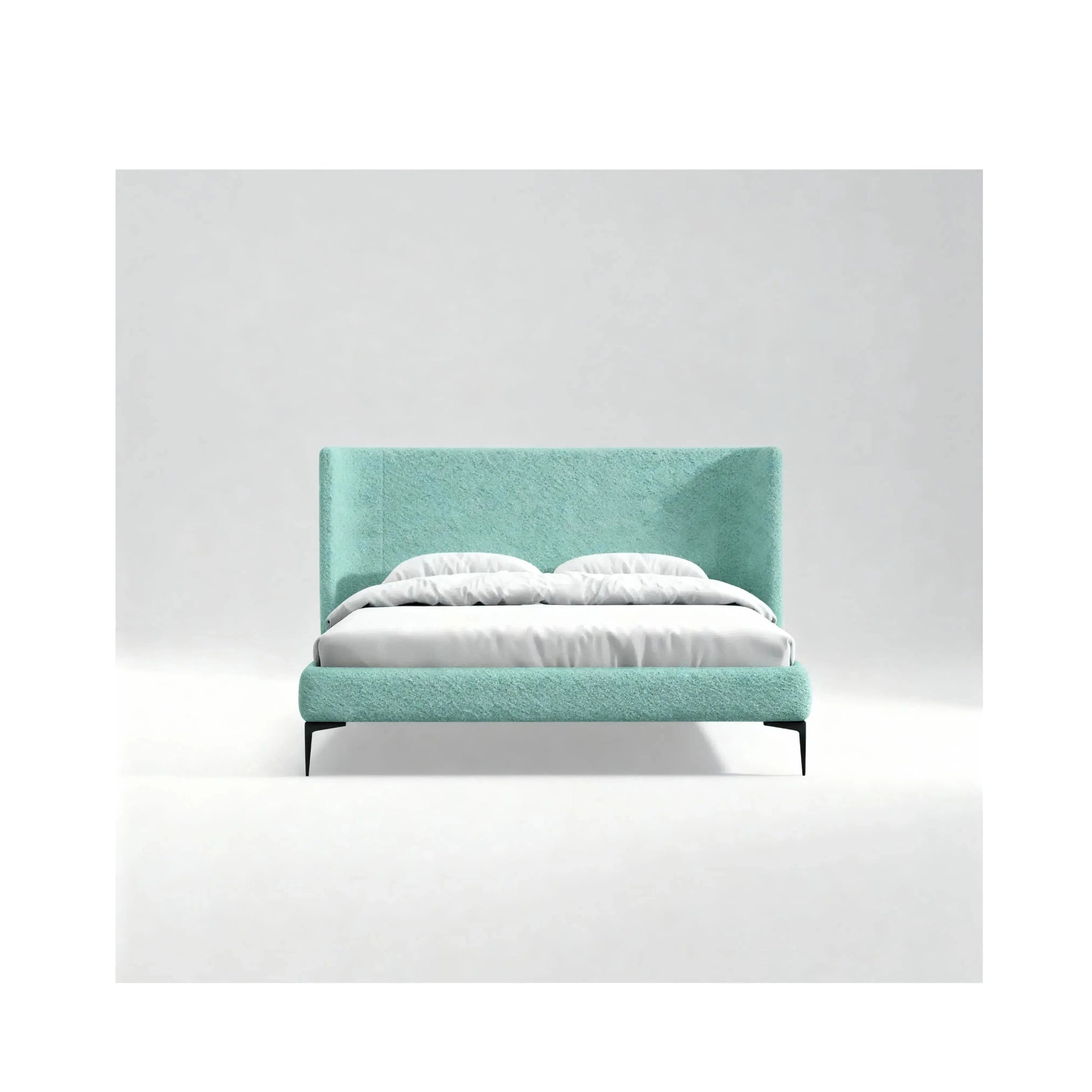 Cama Arabella – cama estofada com cabeceira curva contemporânea e design arrojado