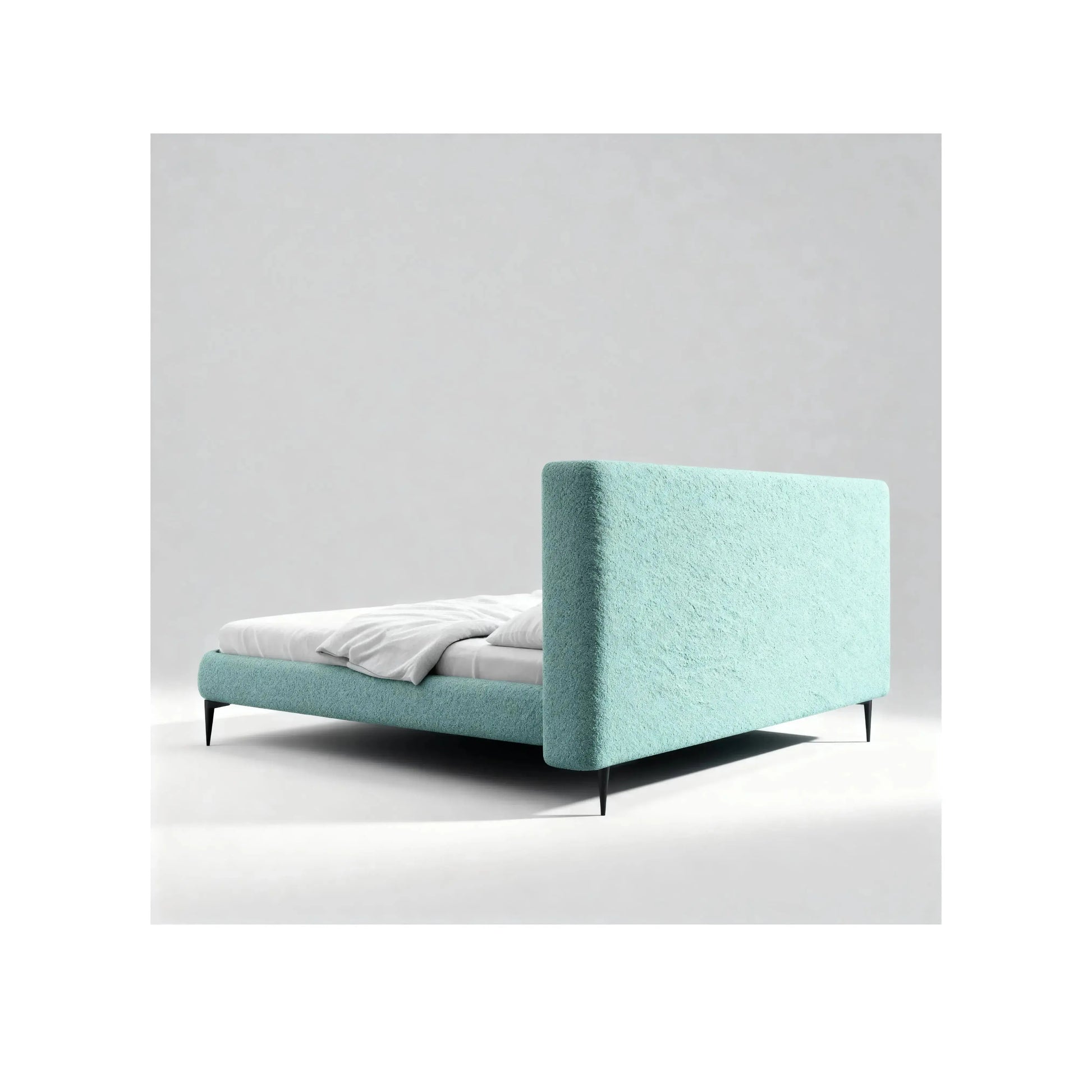 Cama Arabella – cama estofada com cabeceira curva contemporânea e design arrojado