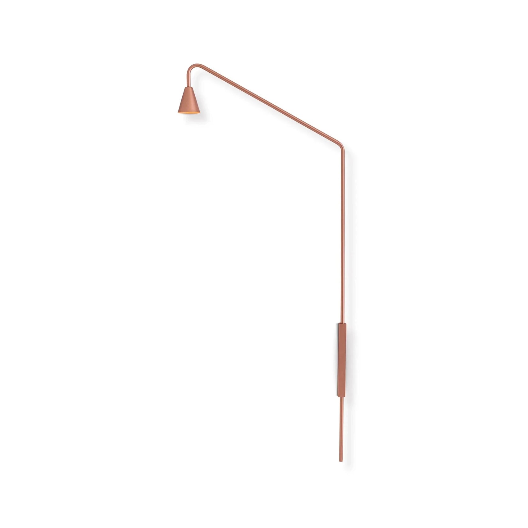 Luminária de parede articulada com cúpula e braço metálico marrom