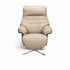 Poltrona Elétrica Aurora – poltrona em couro nude com chaise elétrico e base metálica giratória