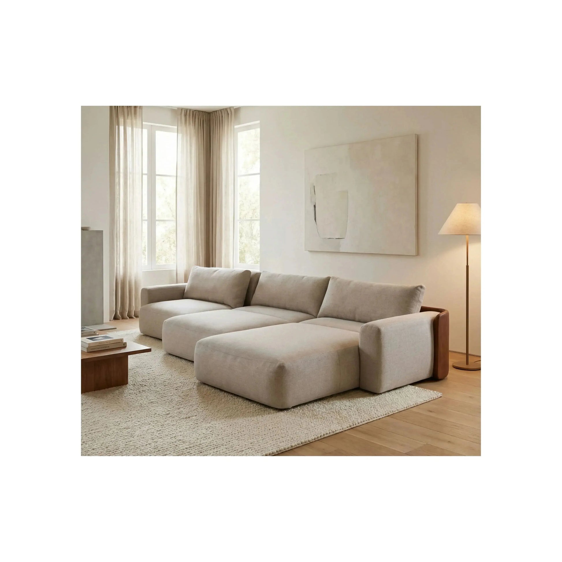 Sofá Cama Aurora 3 Assentos – sofá cama retrátil com trilhos metálicos e design elegante