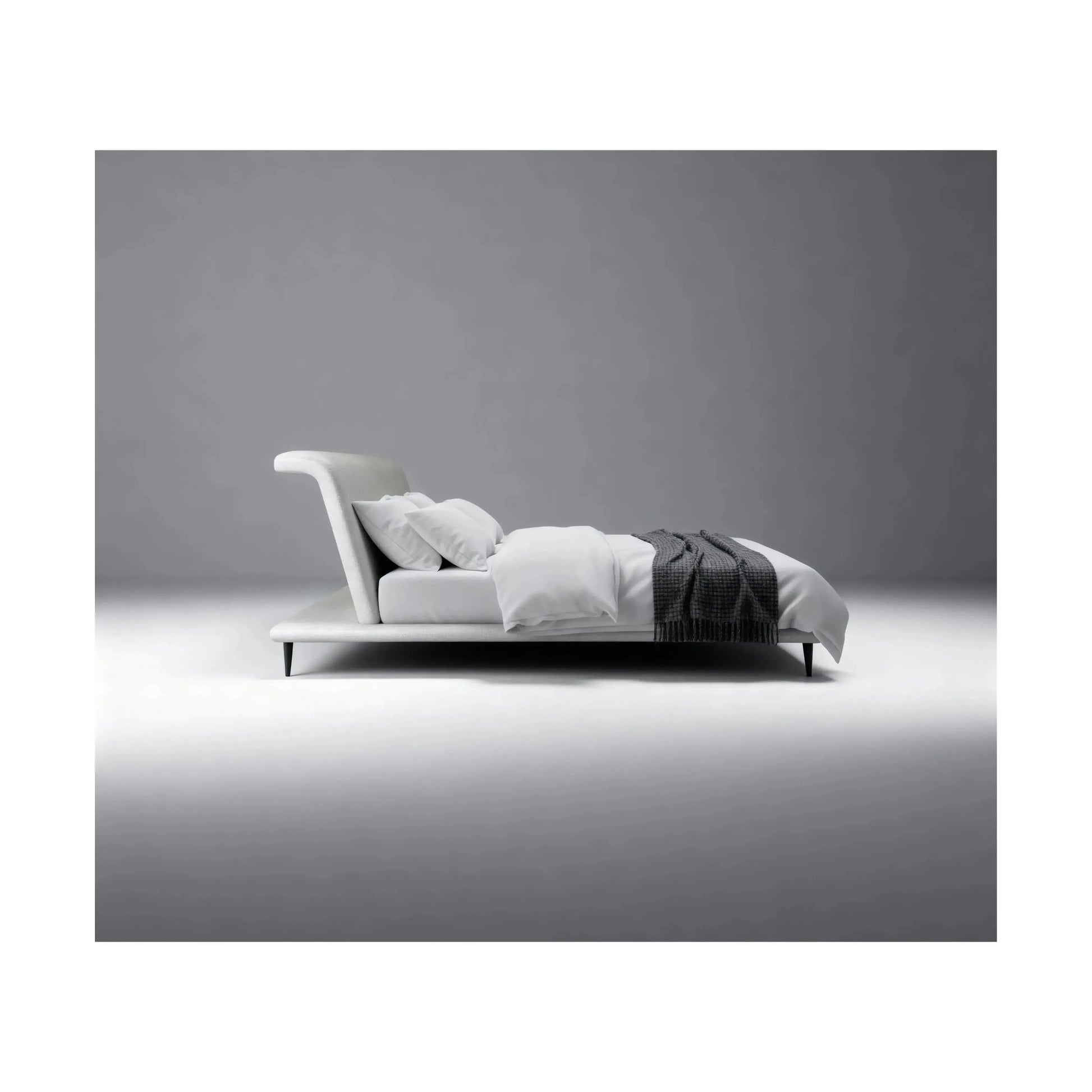 Cama Ayla – cama estofada com bordas arredondadas e design suave