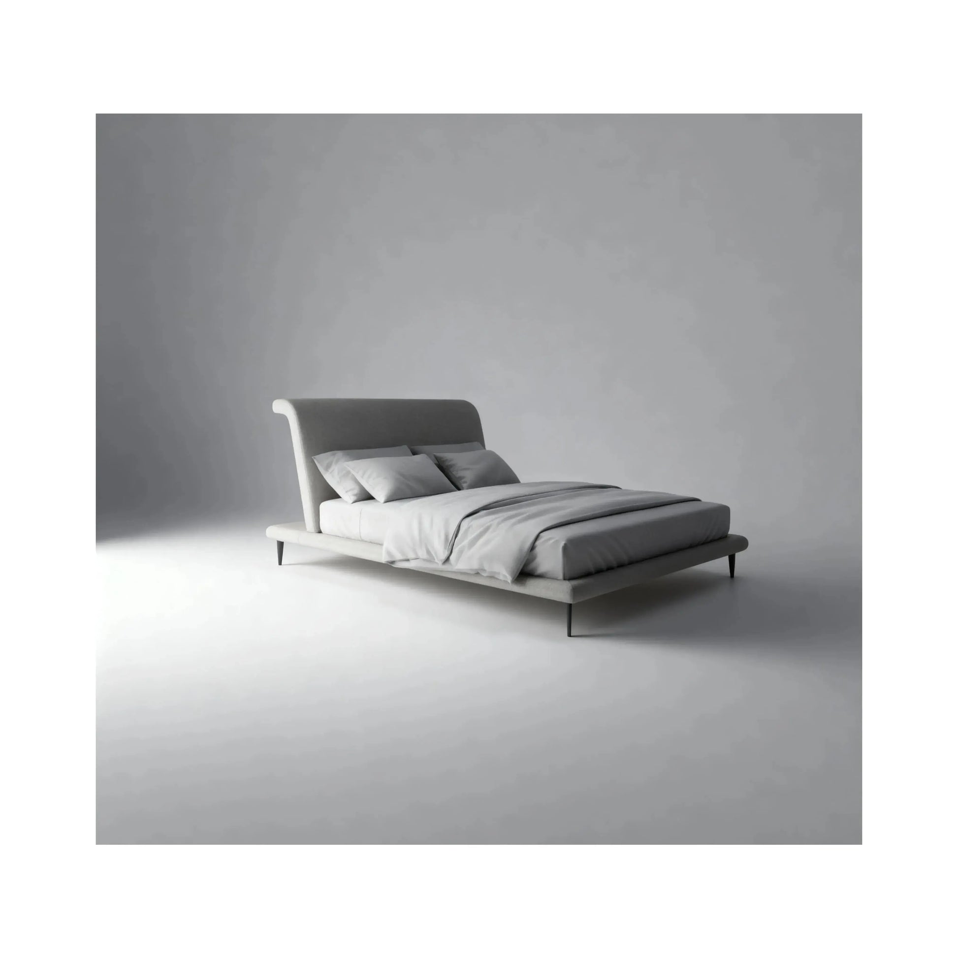 Cama Ayla – cama estofada com bordas arredondadas e design suave
