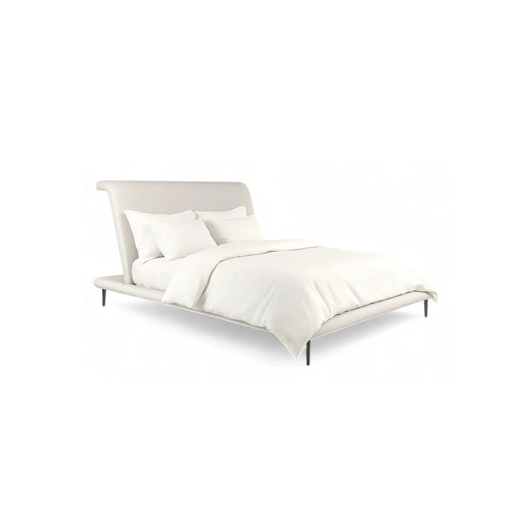 Cama Ayla – cama estofada com bordas arredondadas e design suave