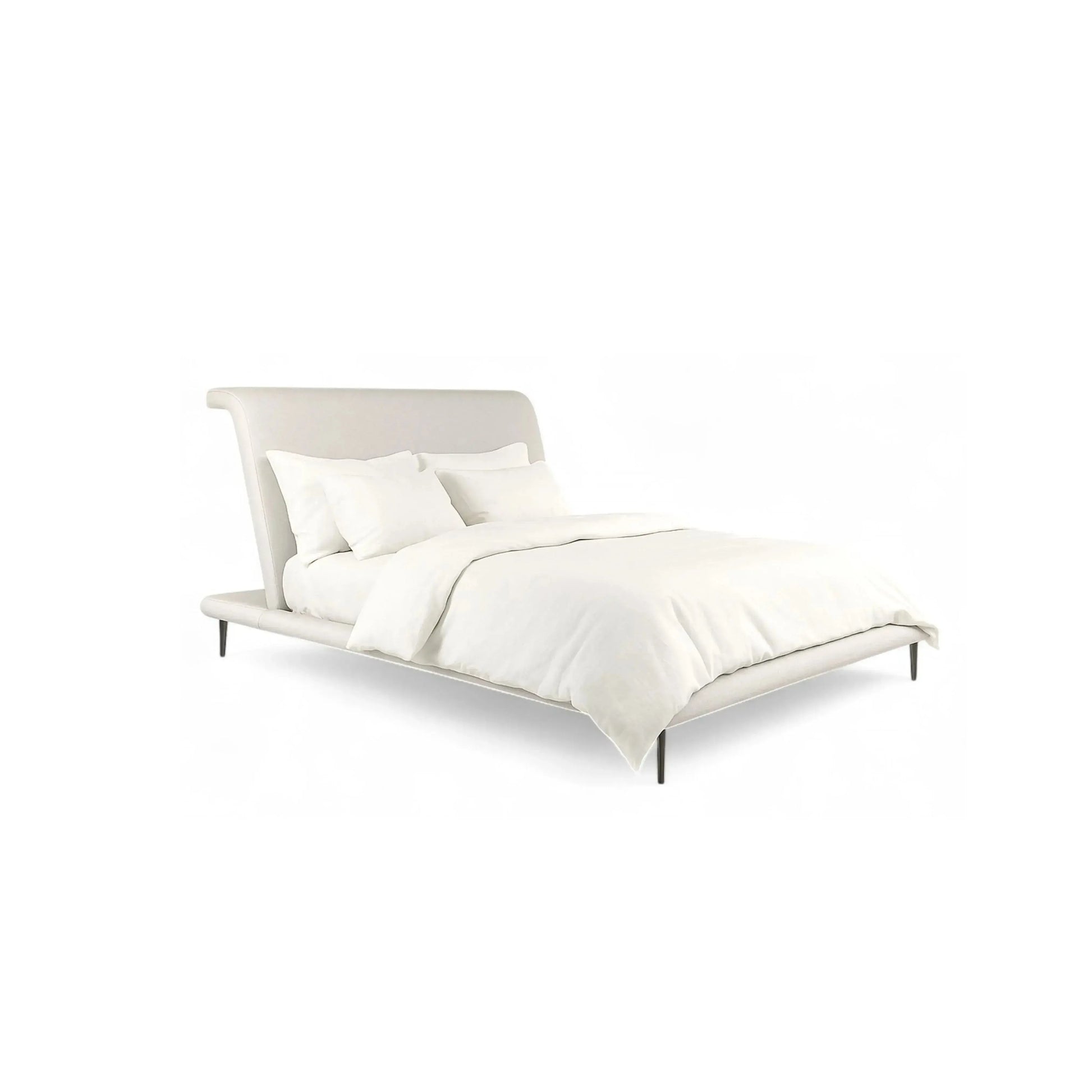 Cama Ayla – cama estofada com bordas arredondadas e design suave