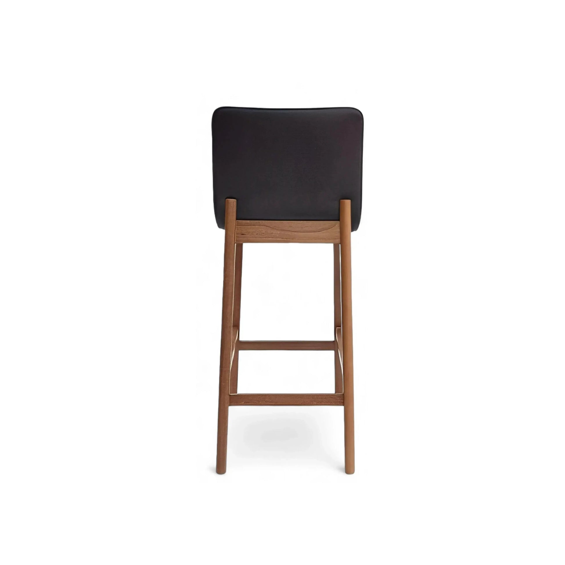 Banqueta Malta – banqueta estofada em linho com pés em madeira e design contemporâneo