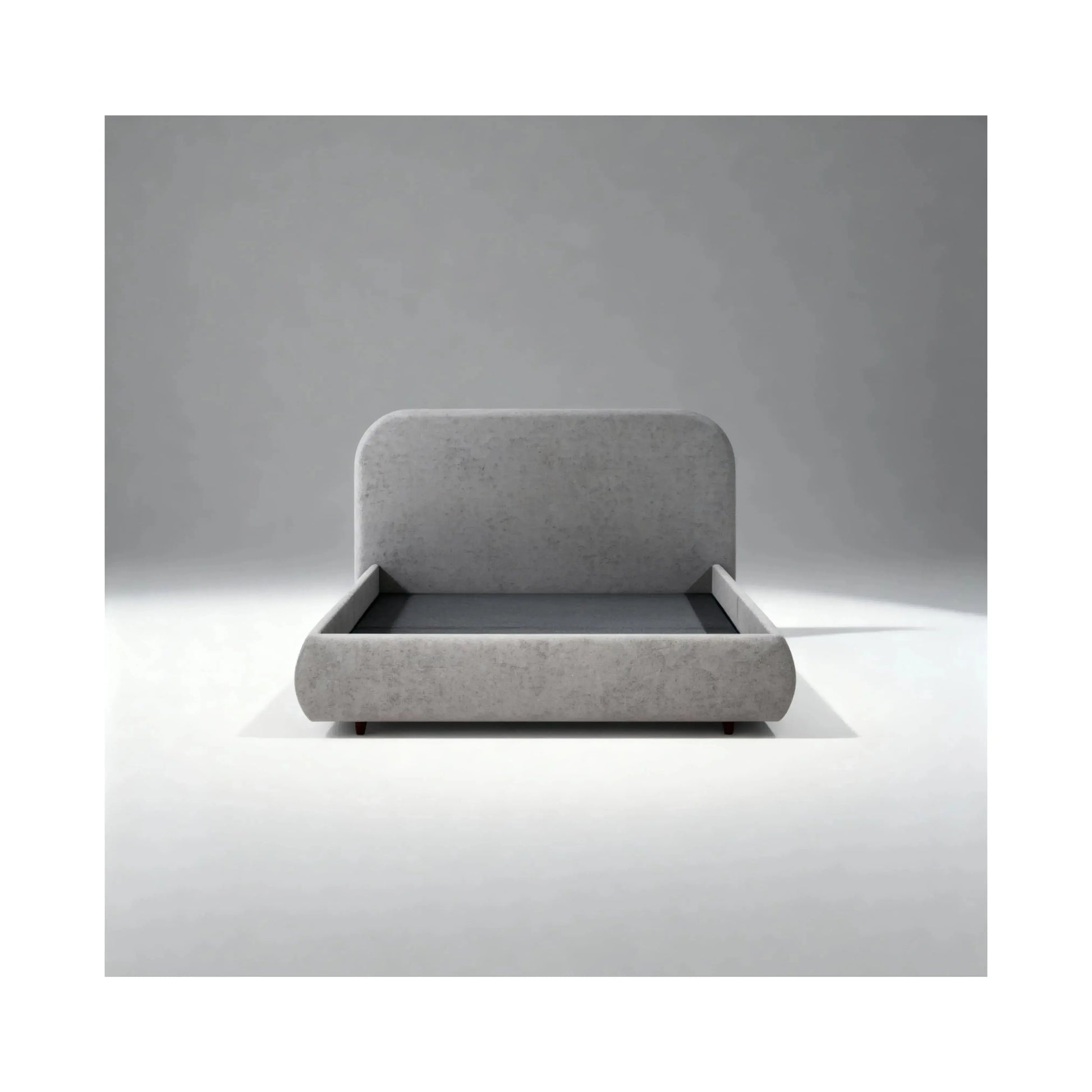 Cama Brio – cama estofada com design contemporâneo de linhas marcantes em linho ou bouclé