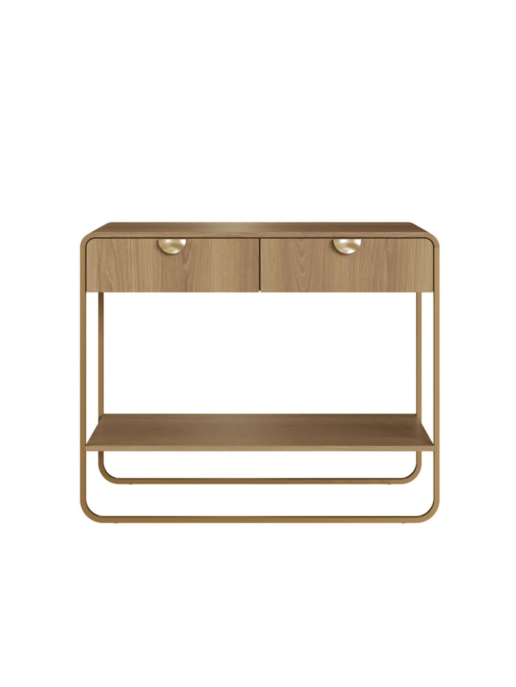 Aparador Dalia 100cm 2 Gavetas acabamento Hanover/Dourado com pés metálicos dourados