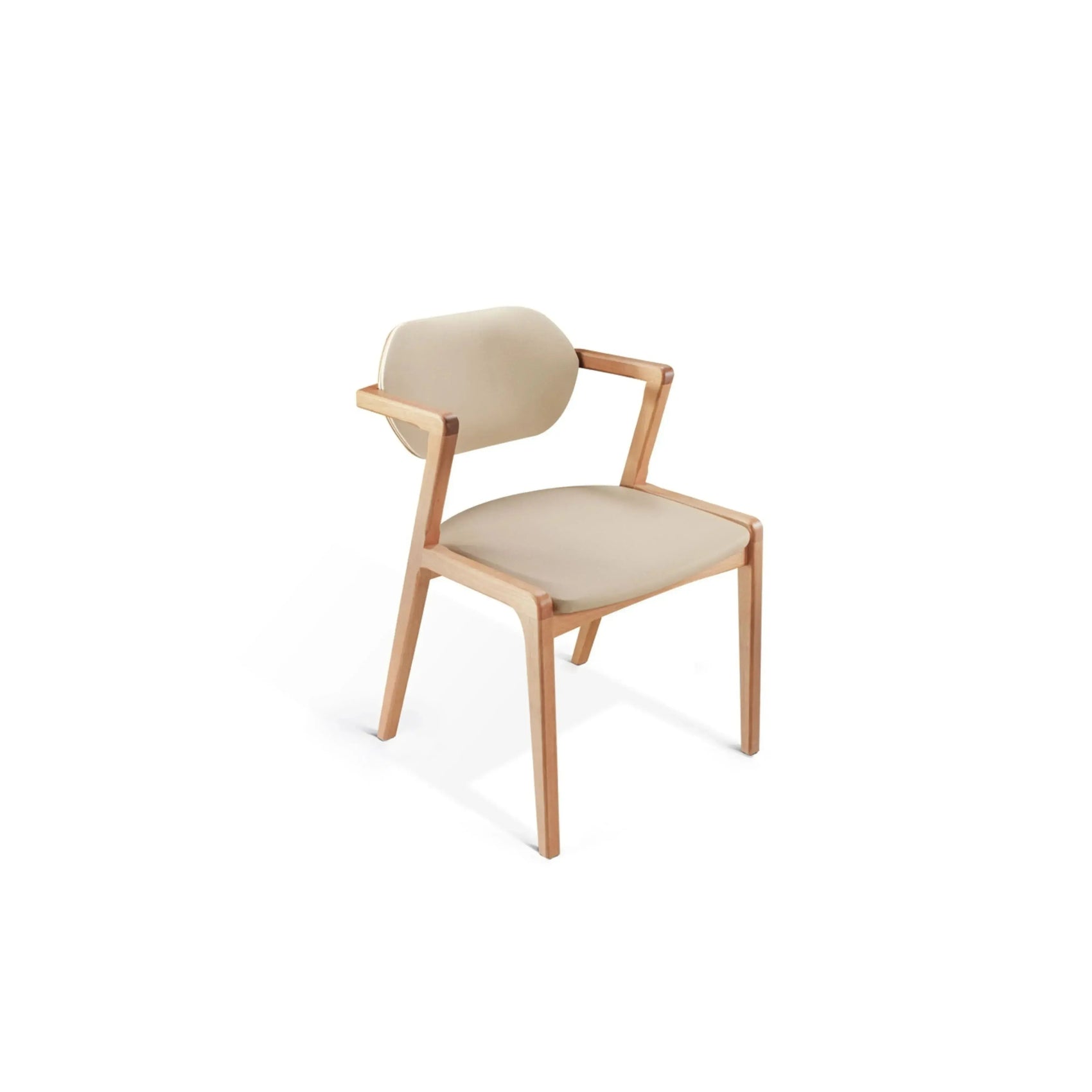 Cadeira Less – cadeira de jantar minimalista estofada em linho com pés em madeira