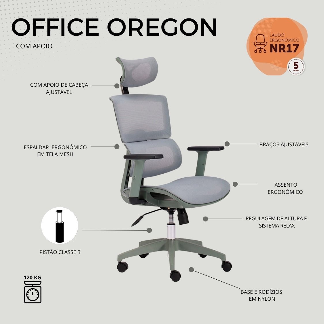 Cadeira Office Cadeira de Escritório Oregon Horizon Interiores