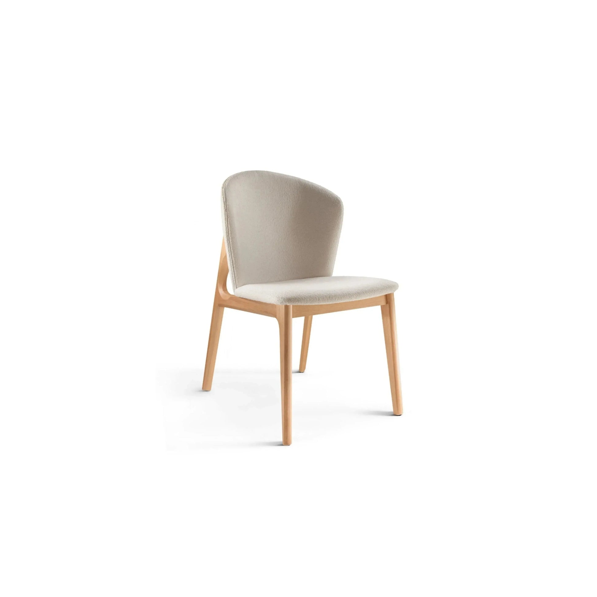 Cadeira Unique – cadeira de jantar estofada em linho com design contemporâneo e pés em madeira