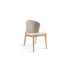 Cadeira Unique – cadeira de jantar estofada em linho com design contemporâneo e pés em madeira