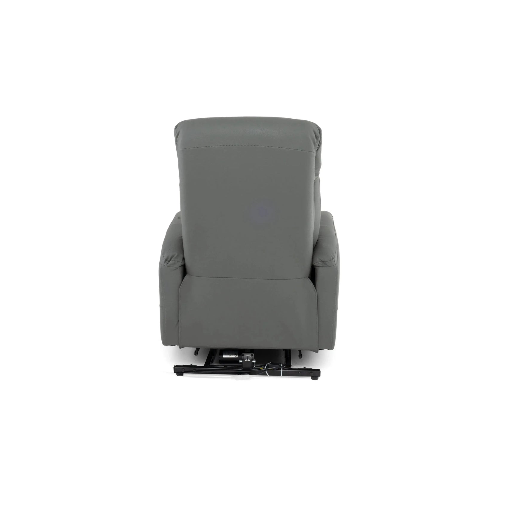 Poltrona Elétrica Cedro em courino cinza chumbo com chaise extensível e sistema lifting