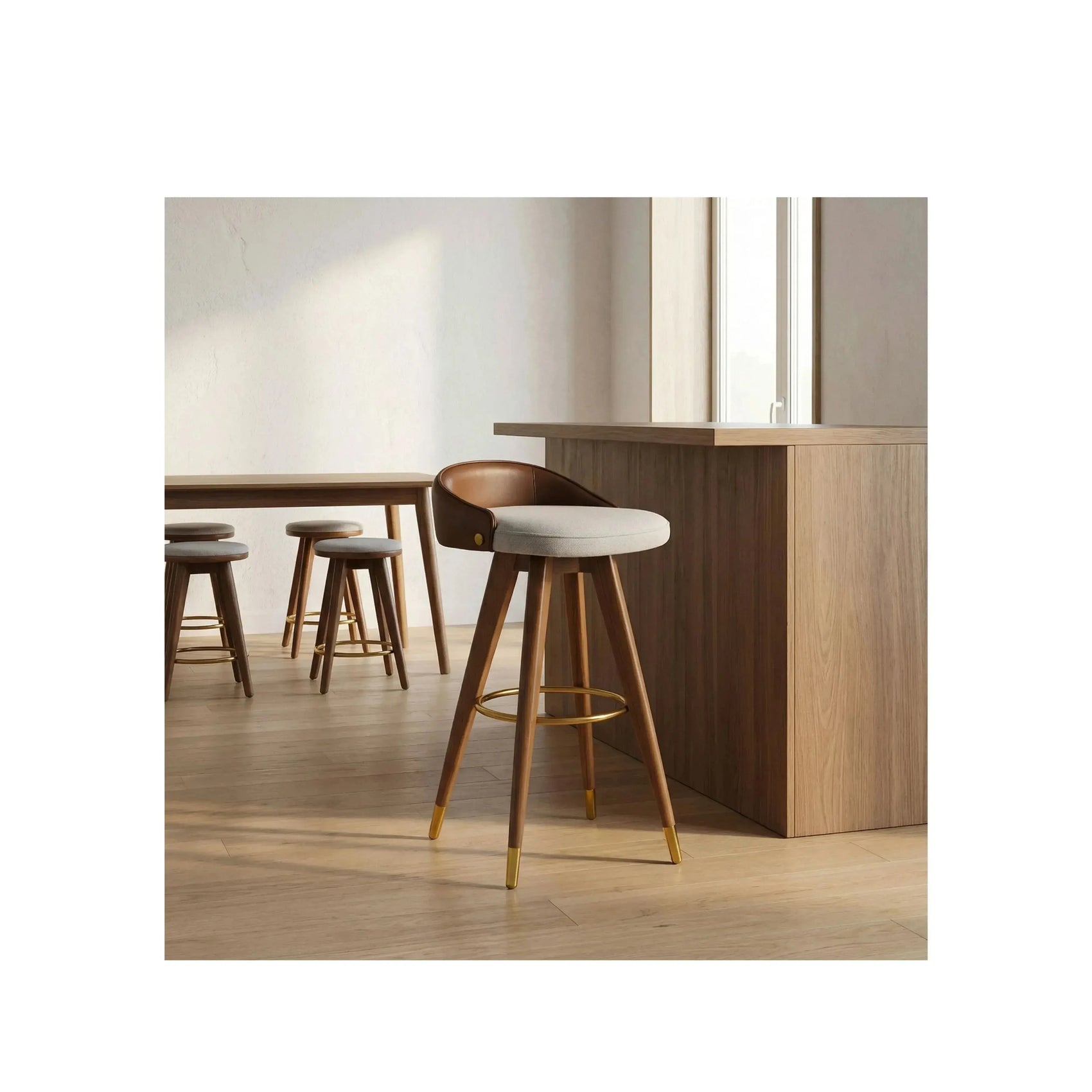 Banqueta Celeste – banqueta delicada com 86 cm de altura para mesa de jantar