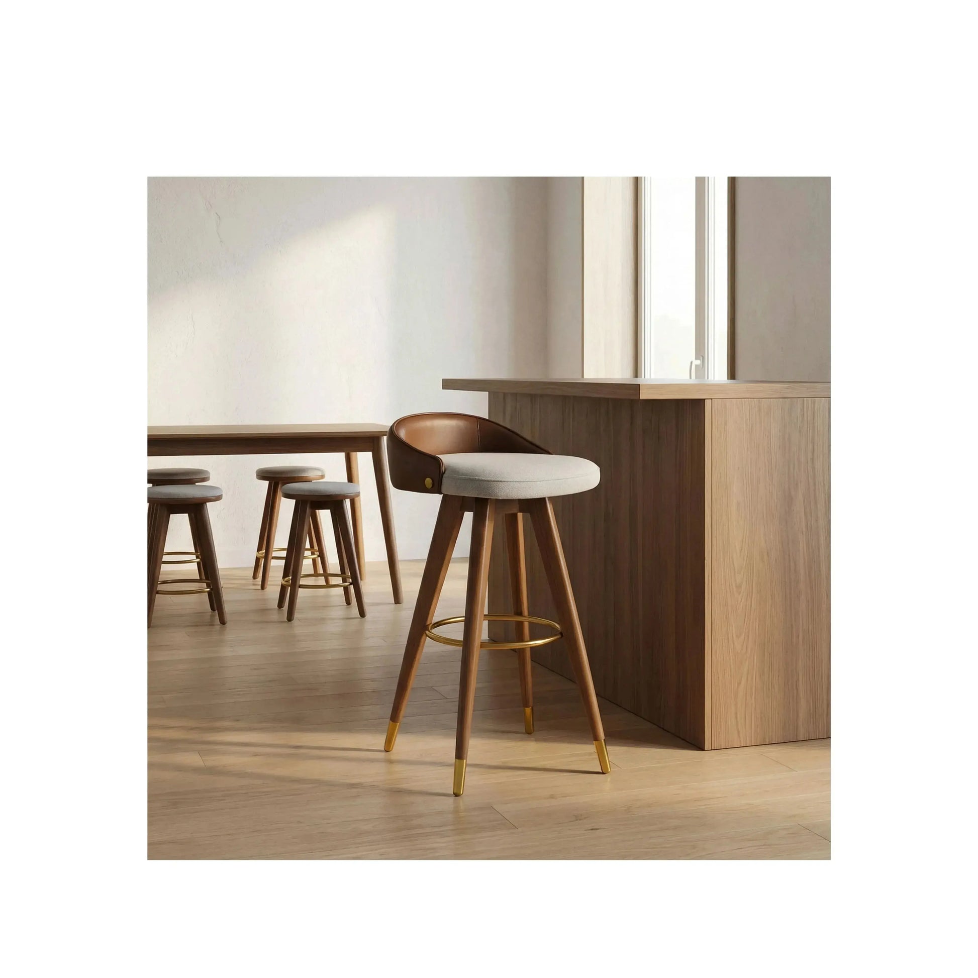Banqueta Celeste – banqueta delicada com 86 cm de altura para mesa de jantar