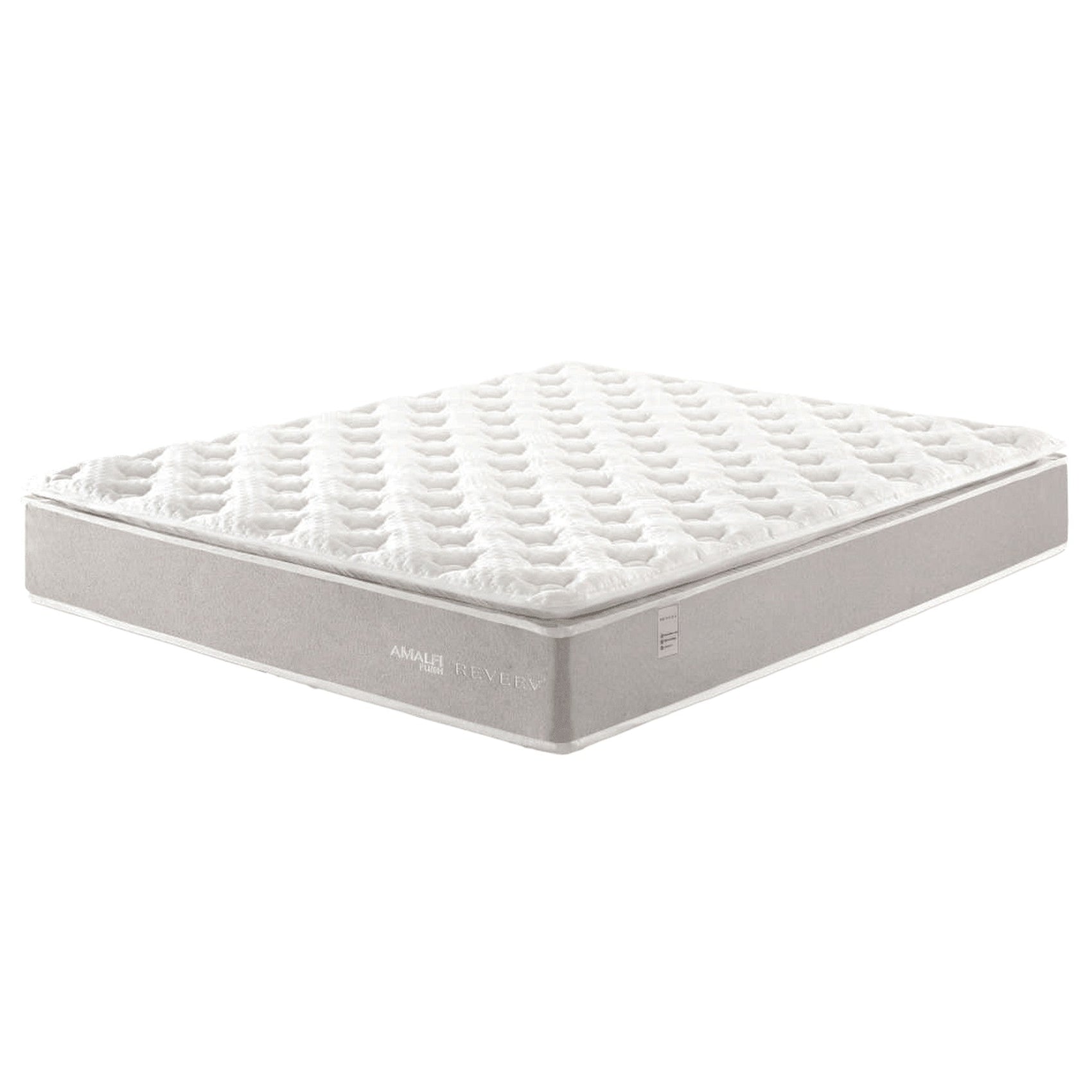 Colchão Amalfi branco com superfície acolchoada em relevo.