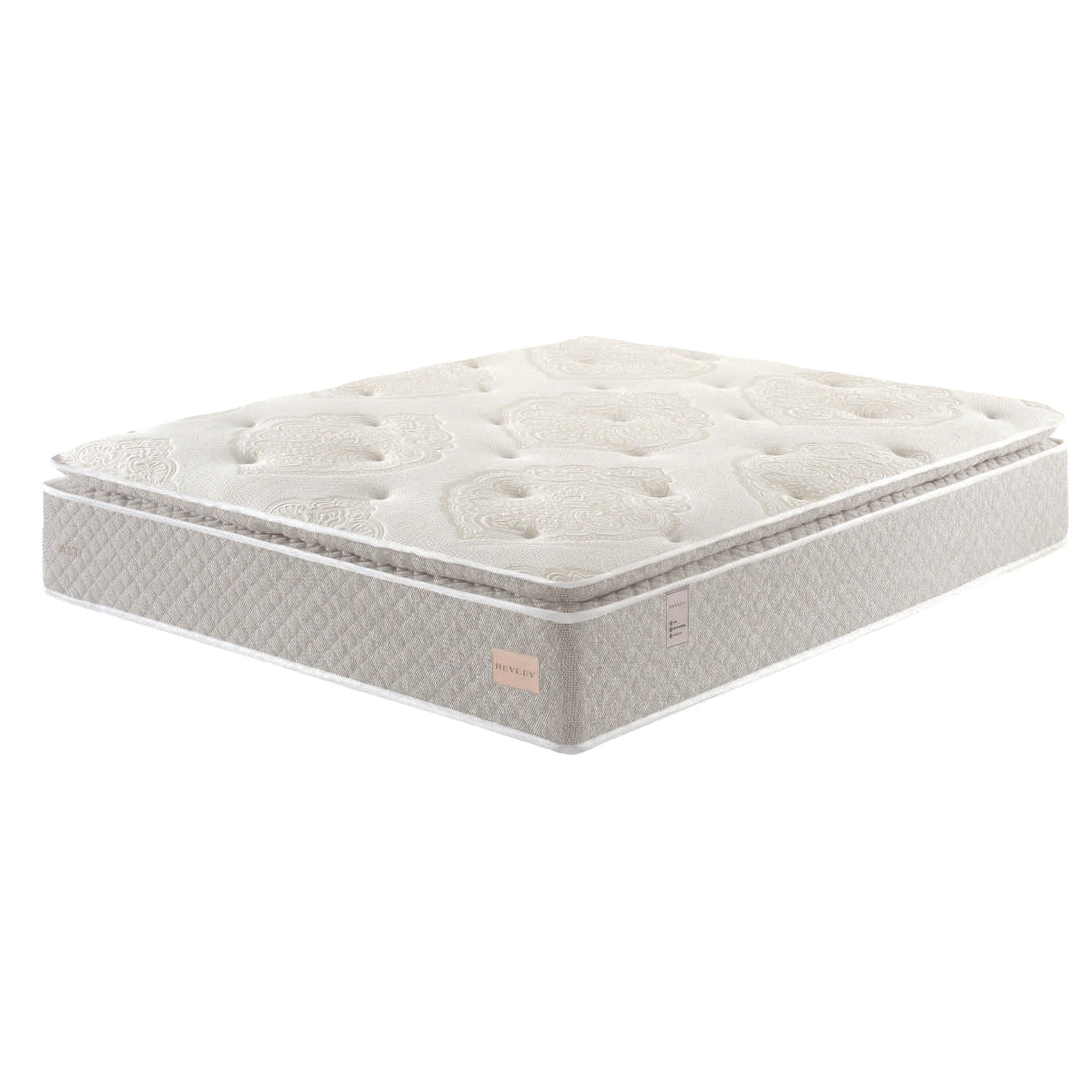 Colchão Asti branco com superfície acolchoada em relevo e bordas laterais