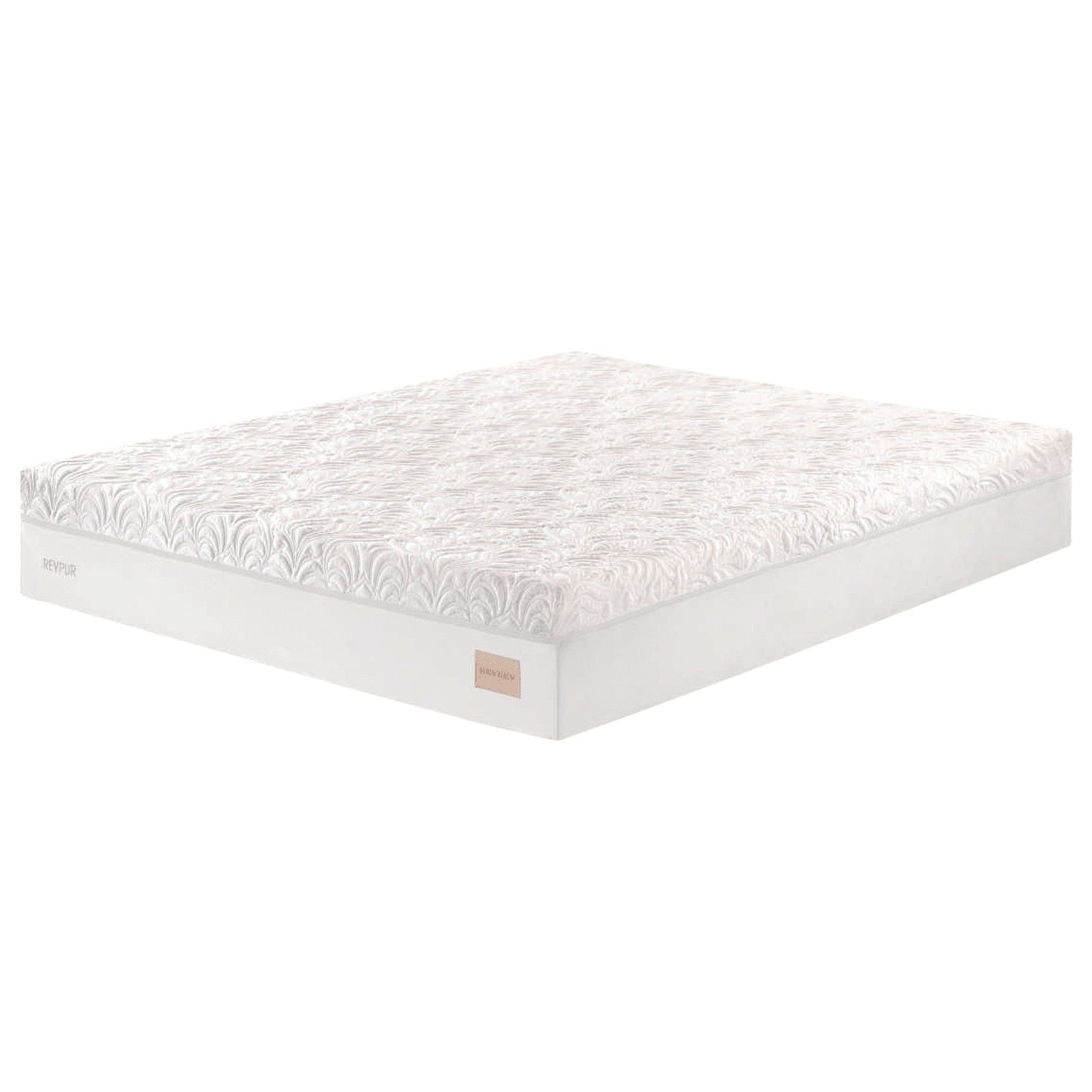 Colchão Revpur branco com superfície acolchoada e tecido com relevo
