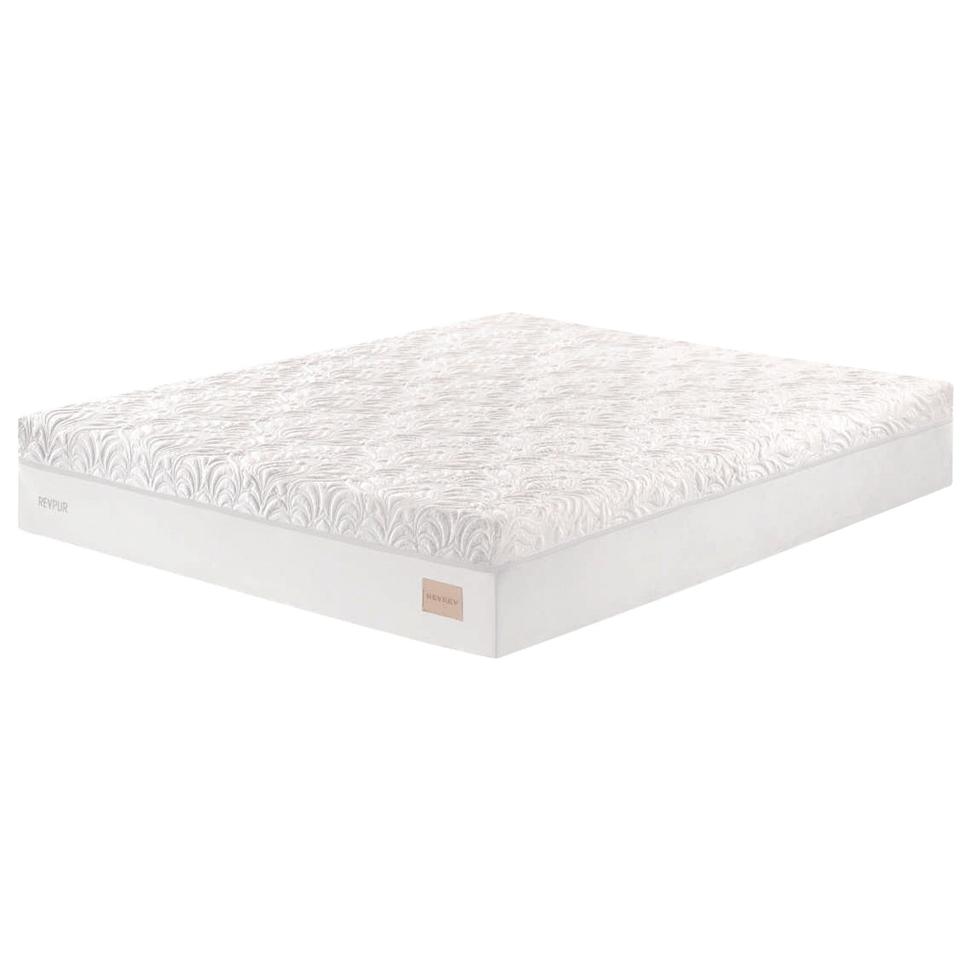 Colchão Revpur branco com superfície acolchoada e tecido com relevo