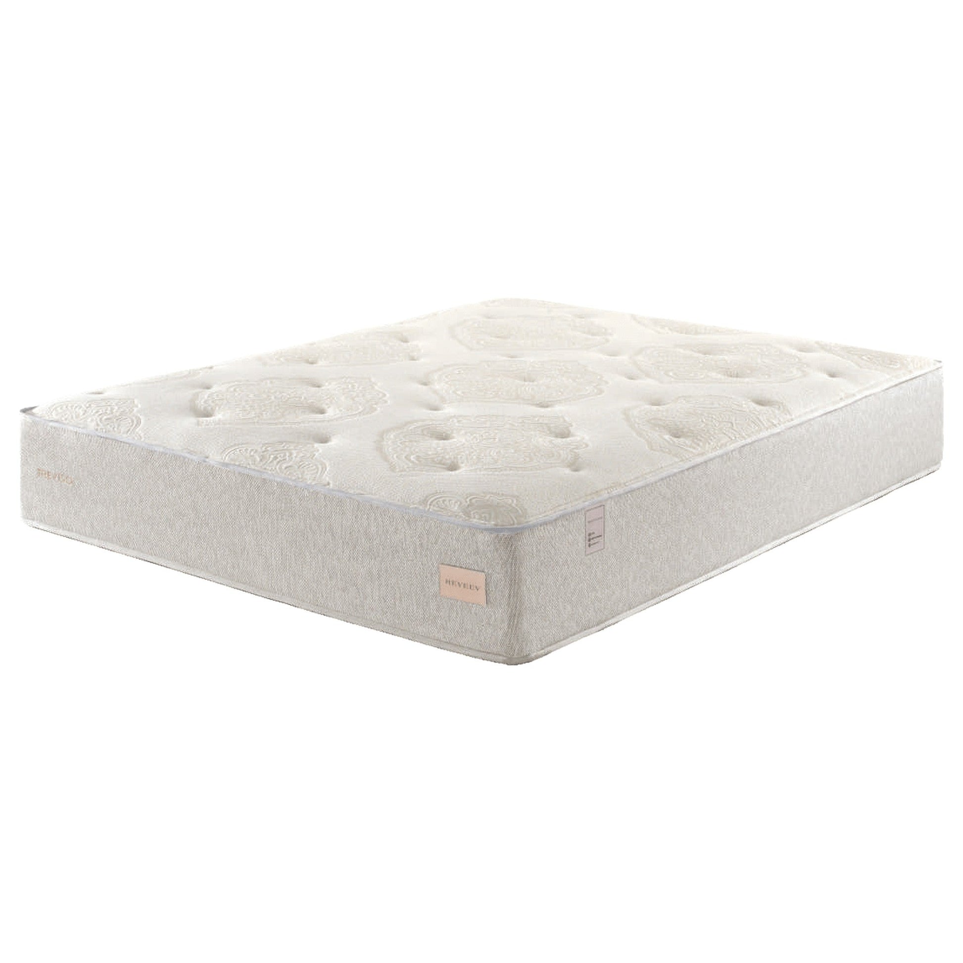 Colchão Treviso branco com superfície acolchoada e detalhes em relevo