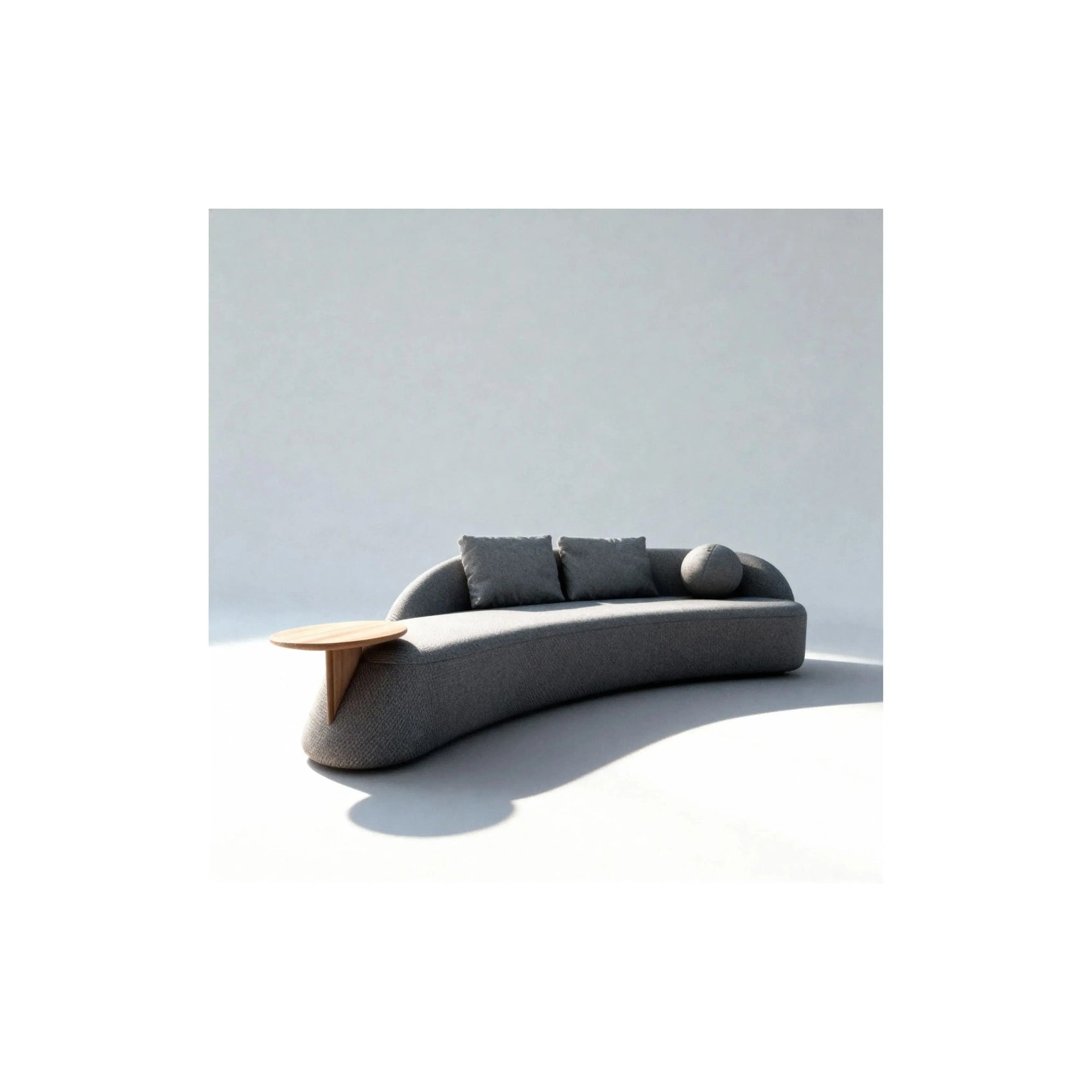 Sofá Coral Noa Living – sofá com mesa lateral em madeira integrada e design contemporâneo