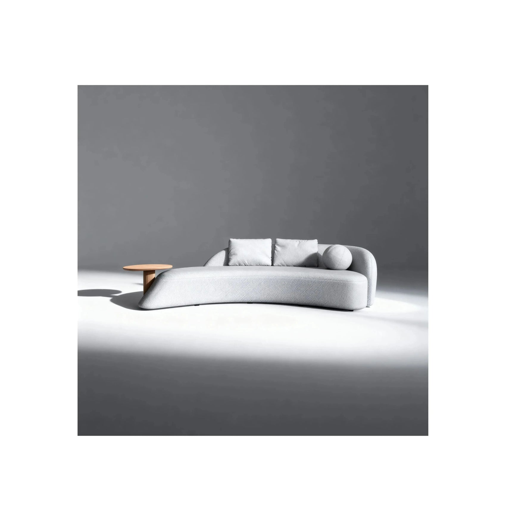 Sofá Coral Noa Living – sofá com mesa lateral em madeira integrada e design contemporâneo