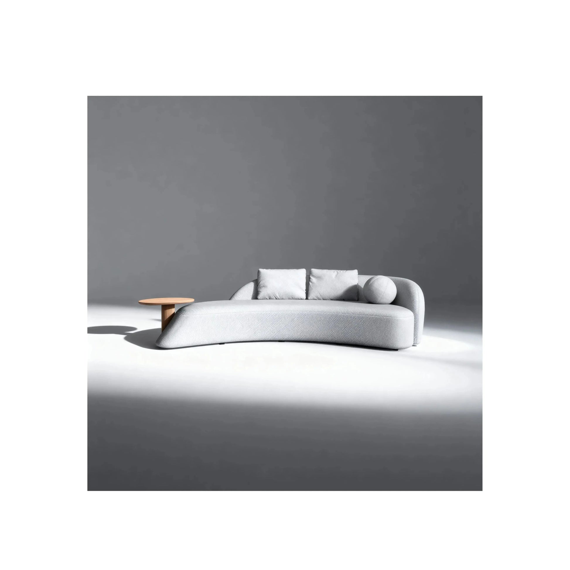 Sofá Coral Noa Living – sofá com mesa lateral em madeira integrada e design contemporâneo