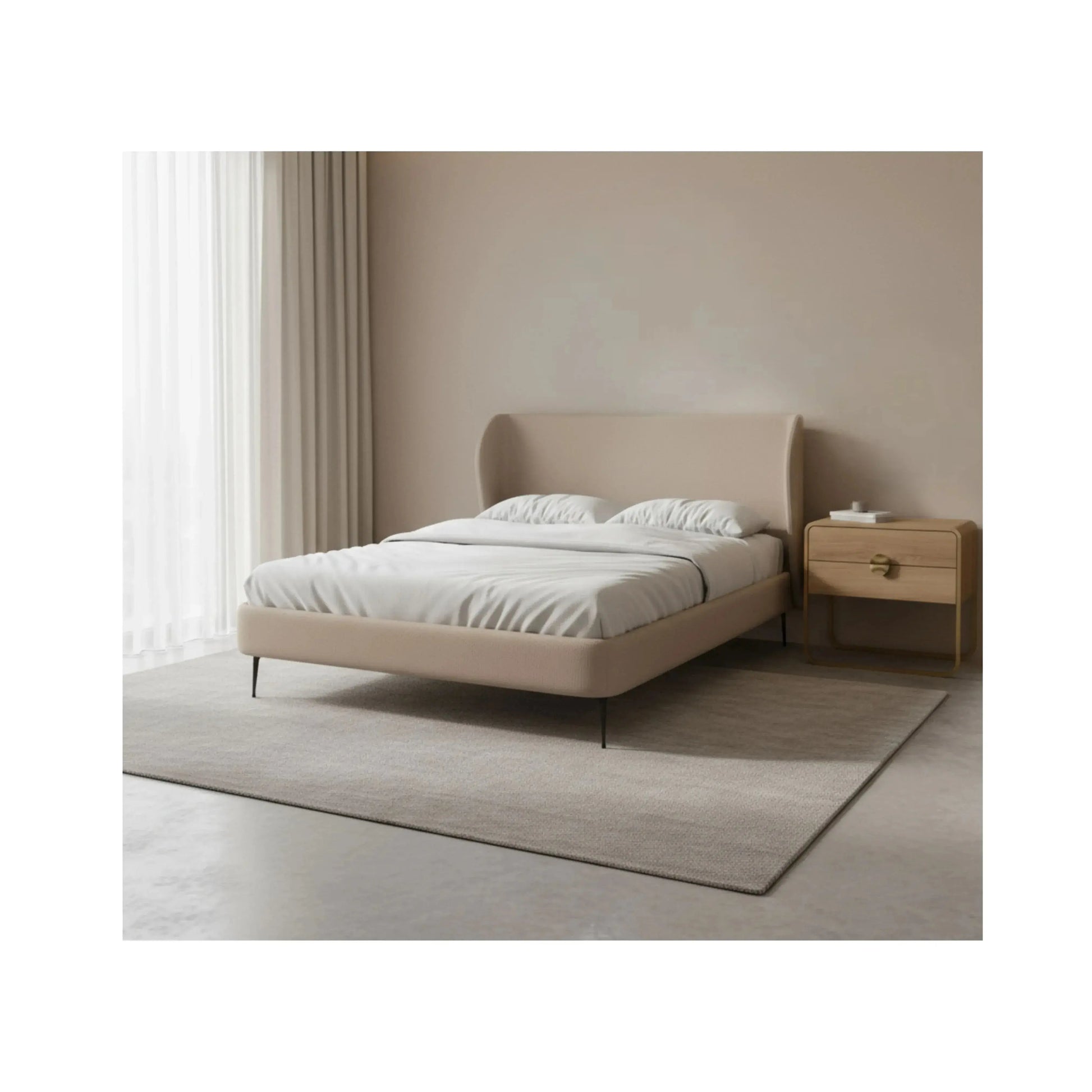 Cama Willow – cama estofada com formas orgânicas suaves inspiradas na natureza