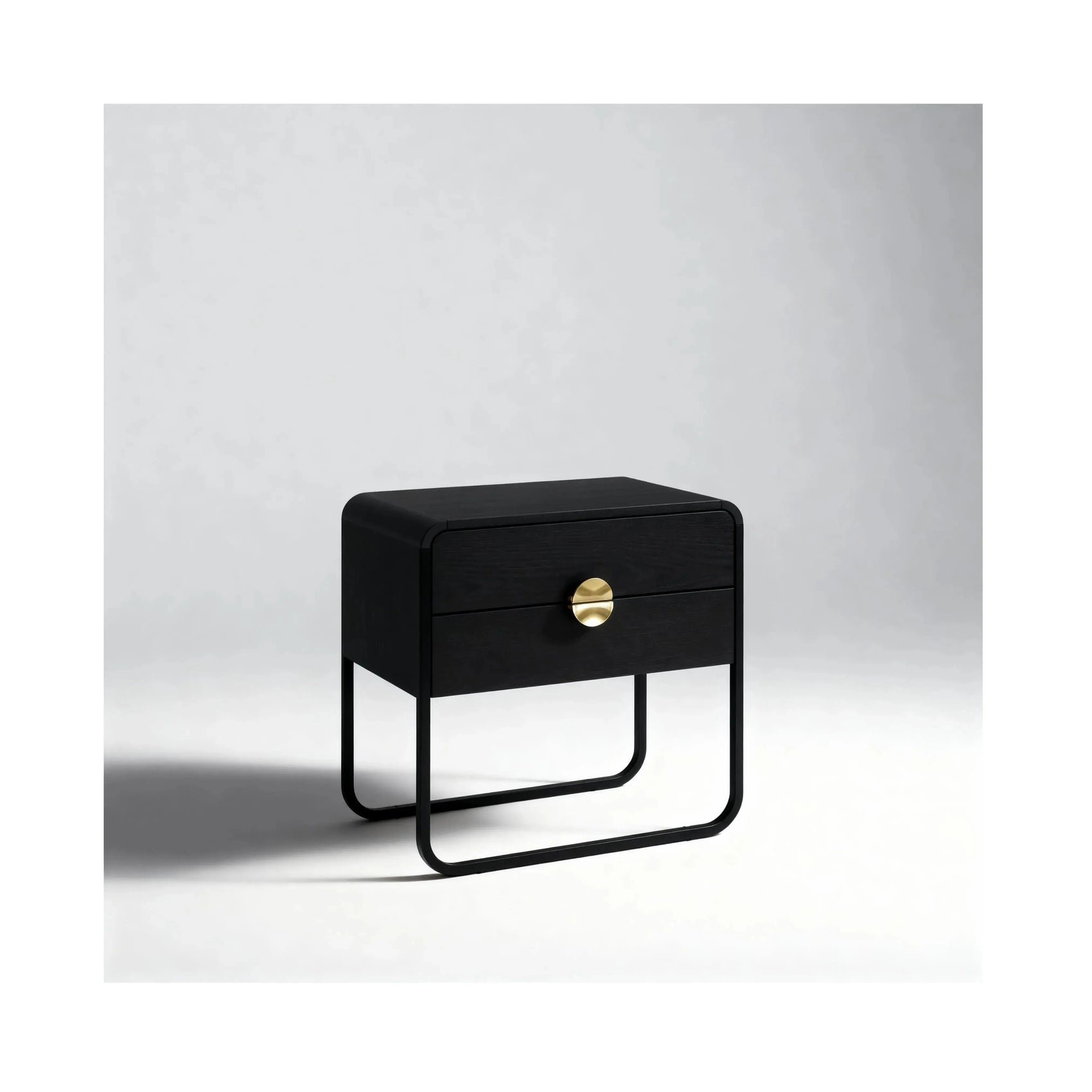 Mesa de Cabeceira Dália 2 Gavetas Nero – Artesano