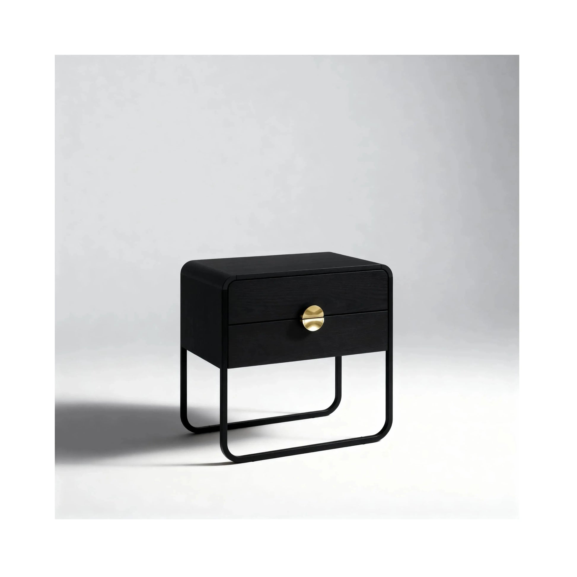 Mesa de Cabeceira Dália 2 Gavetas Nero – Artesano
