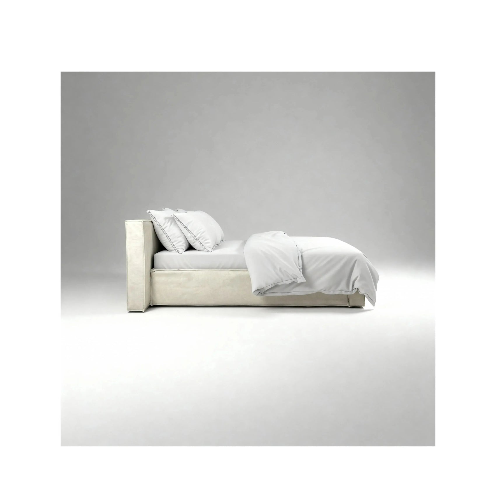 Cama Diana – cama estofada elegante com cabeceira de design marcante