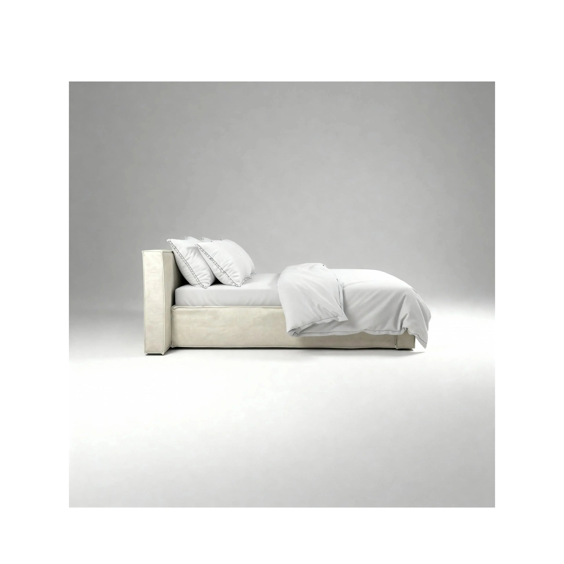 Cama Diana – cama estofada elegante com cabeceira de design marcante