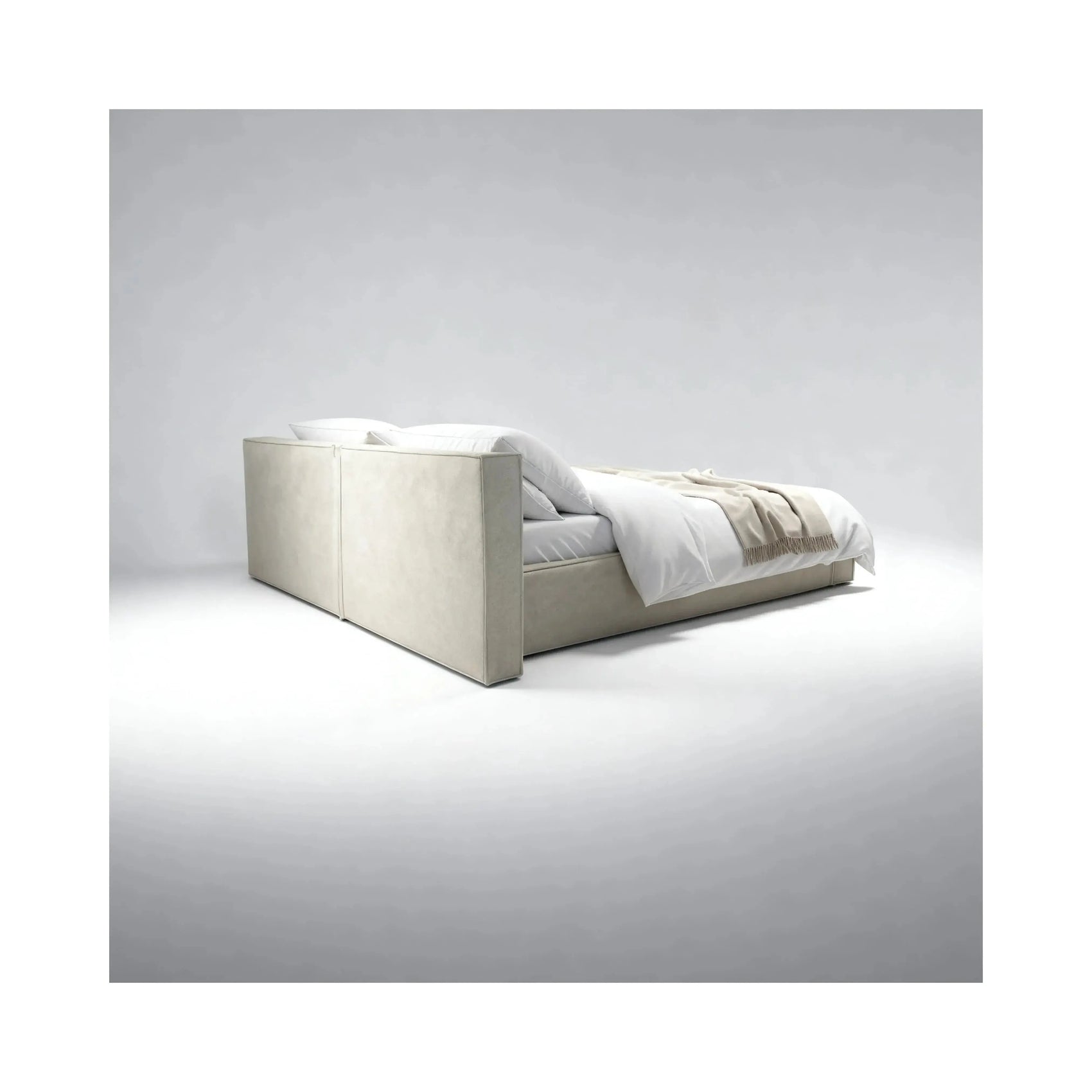 Cama Diana – cama estofada elegante com cabeceira de design marcante