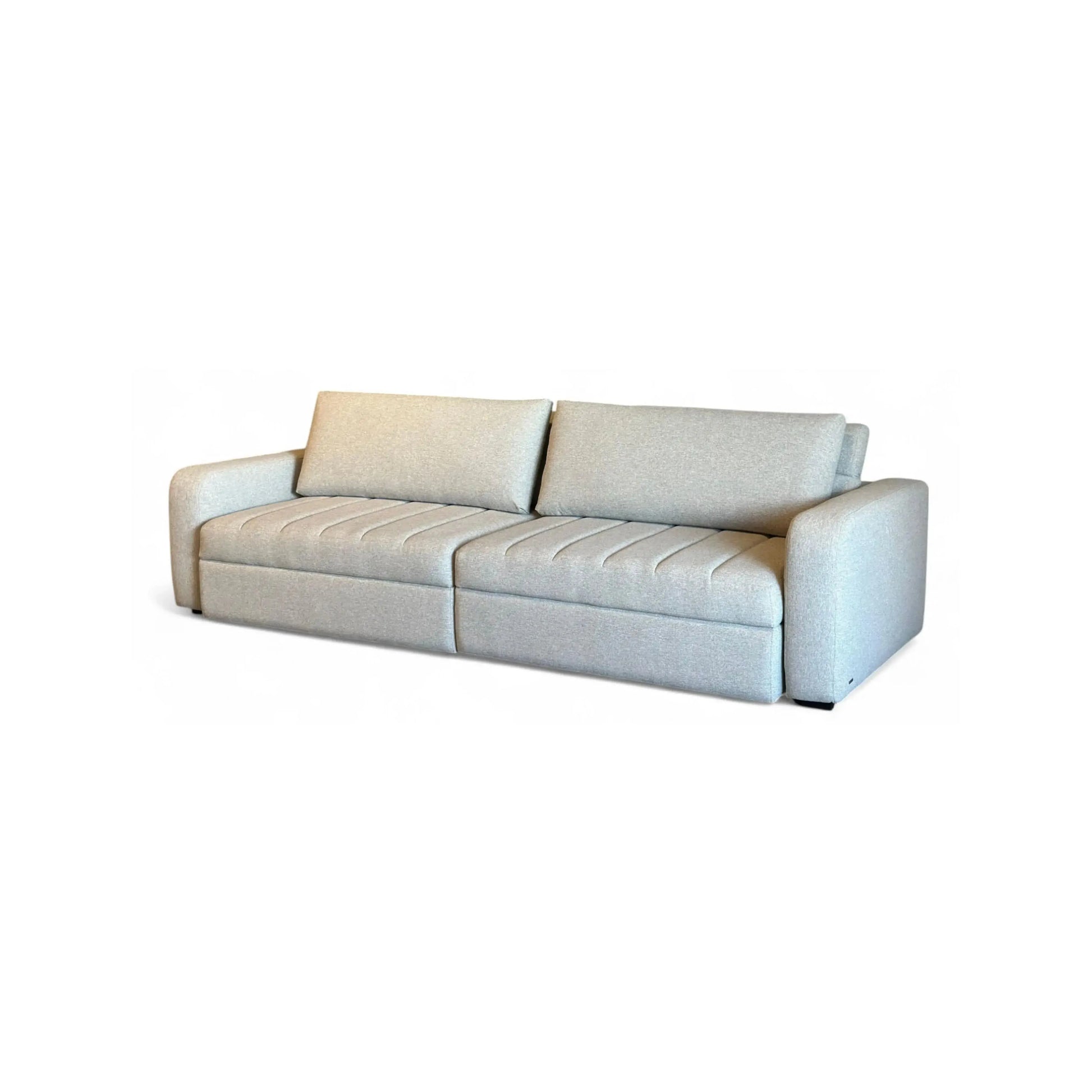 Sofá Elios – sofá retrátil com design contemporâneo elegante e guias de aço escovado