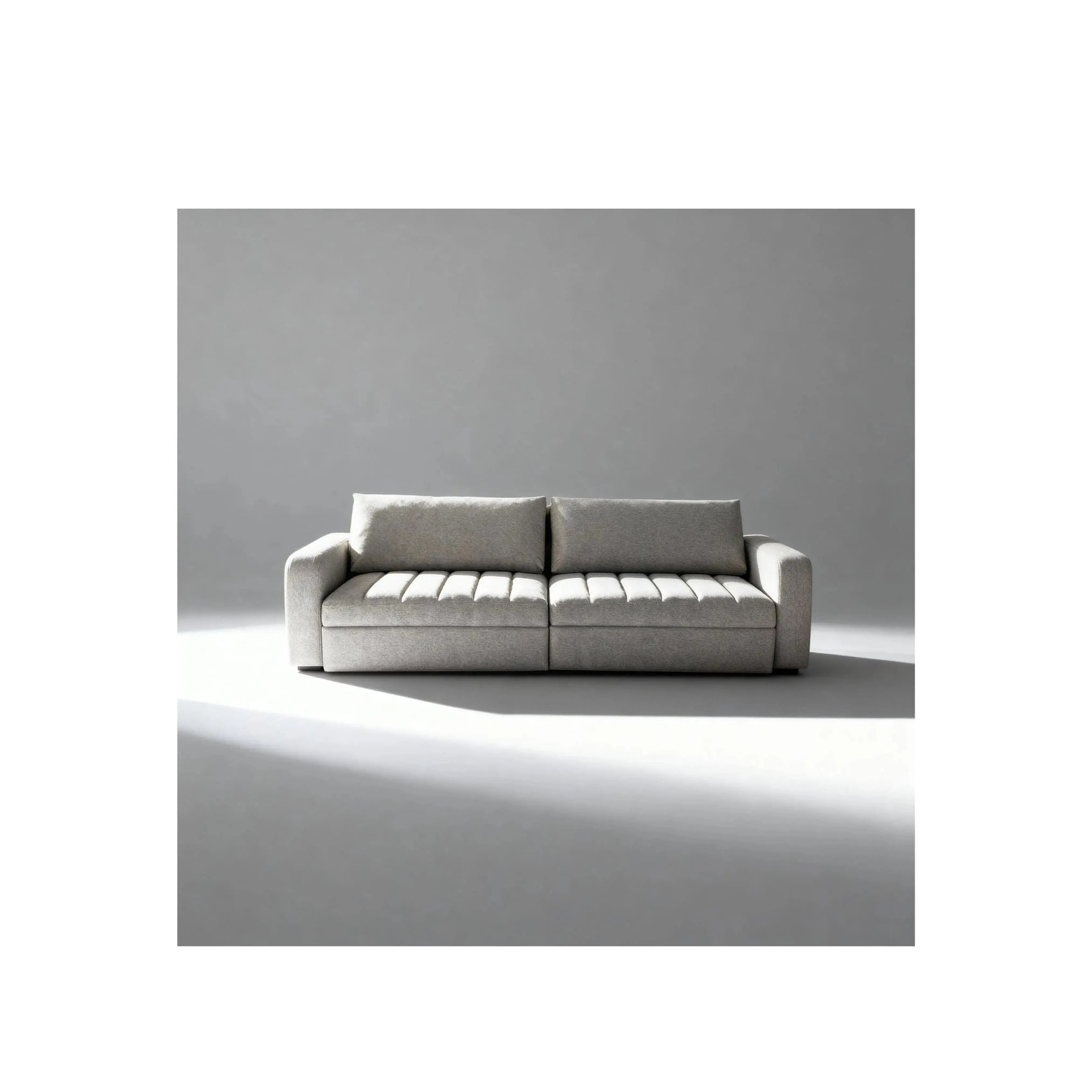 Sofá Elios – sofá retrátil com design contemporâneo elegante e guias de aço escovado