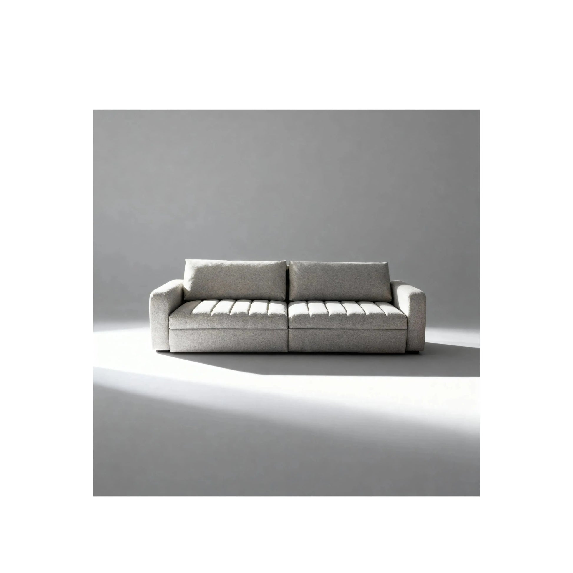 Sofá Elios – sofá retrátil com design contemporâneo elegante e guias de aço escovado