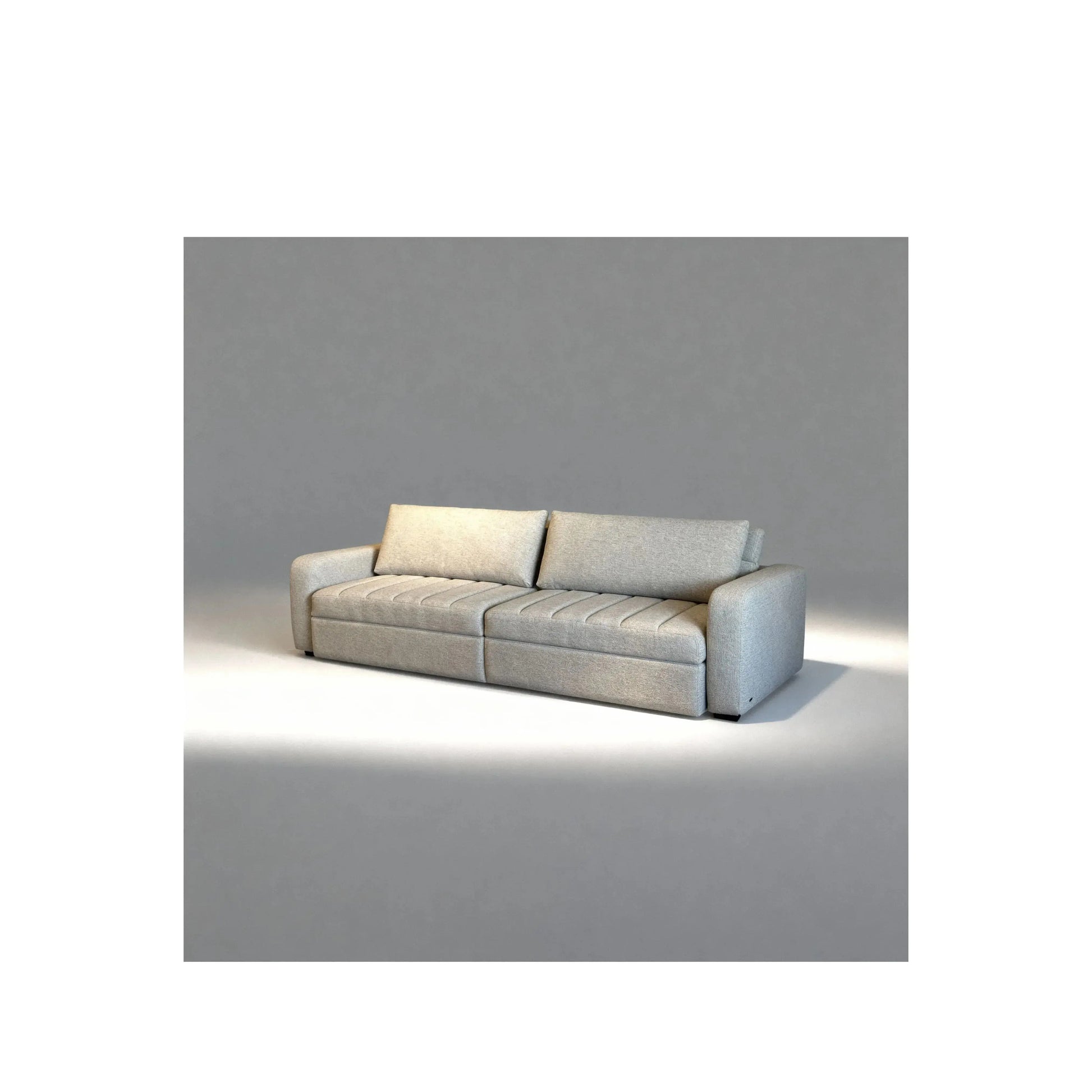 Sofá Elios – sofá retrátil com design contemporâneo elegante e guias de aço escovado