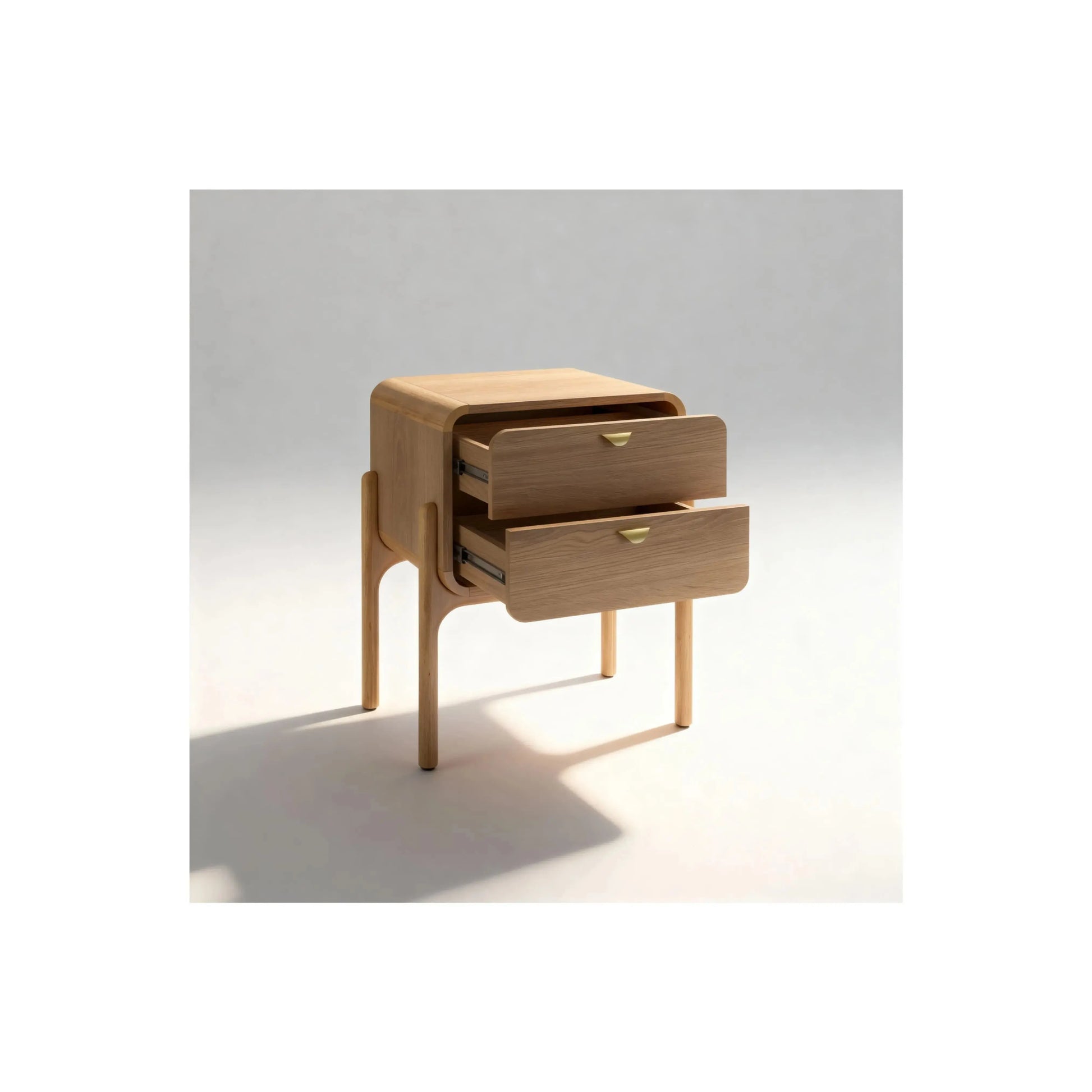 Mesa de Cabeceira Elise 2 Gavetas acabamento Hanover com design contemporâneo e linhas limpas