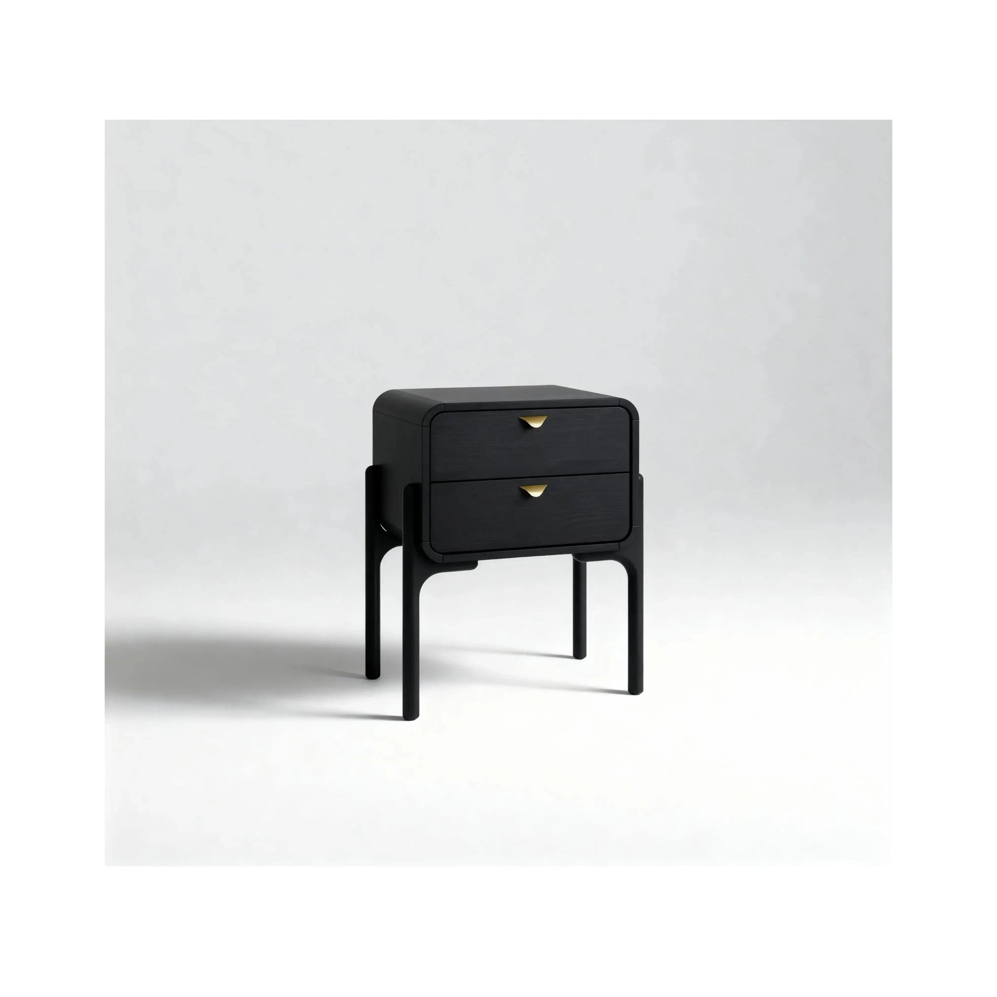 Mesa de Cabeceira Elise 2 Gavetas acabamento Nero com design contemporâneo e linhas limpas