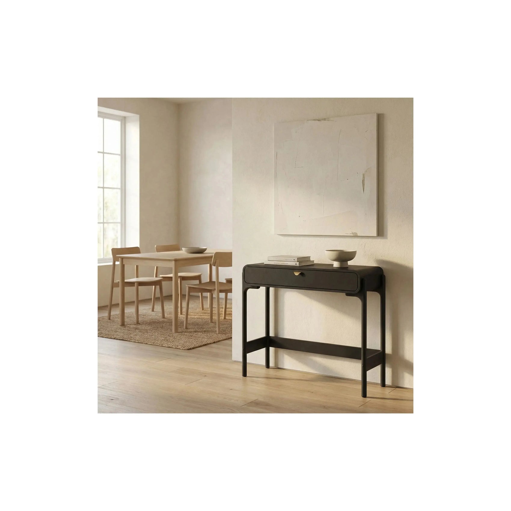 Aparador Elise acabamento Nero com design contemporâneo e linhas limpas
