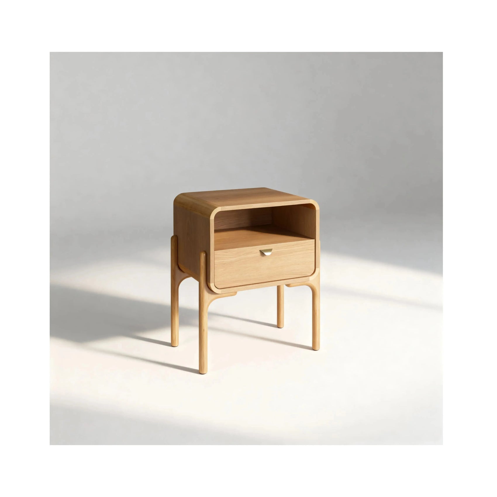 Mesa de Cabeceira Elise 1 Gaveta acabamento Hanover com design minimalista e linhas limpas