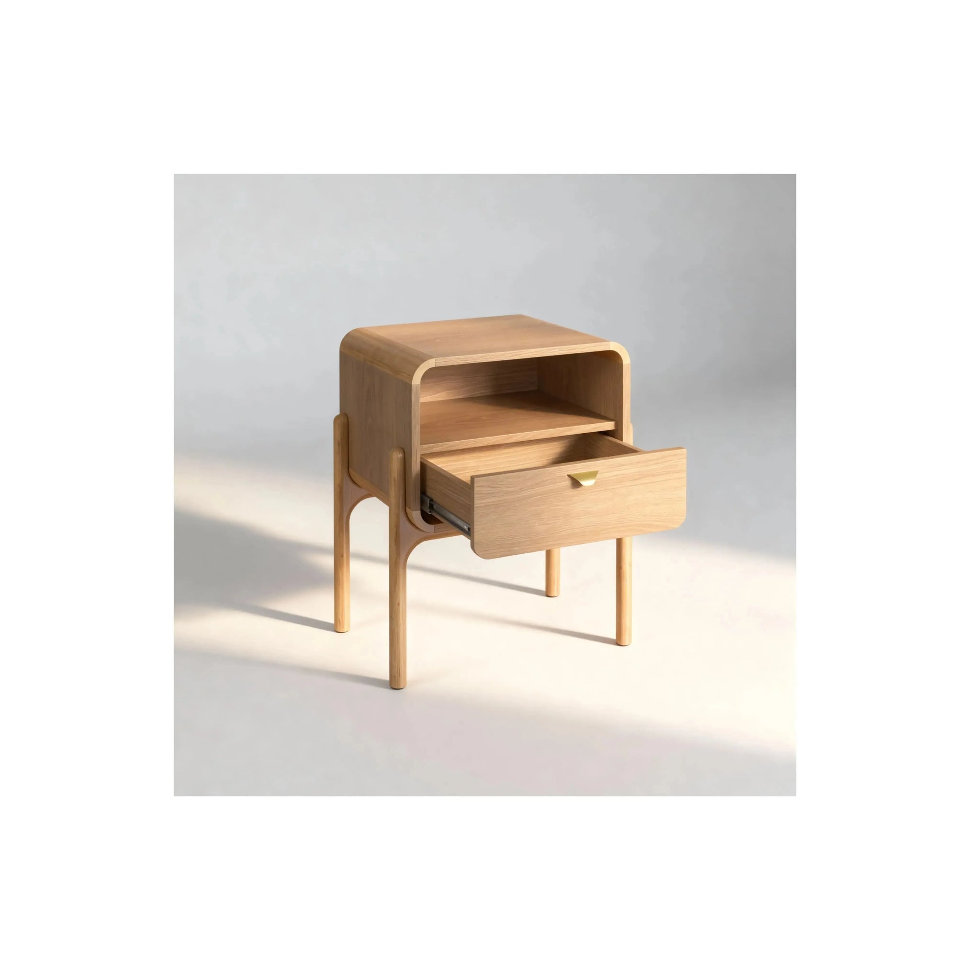 Mesa de Cabeceira Elise 1 Gaveta acabamento Hanover com design minimalista e linhas limpas